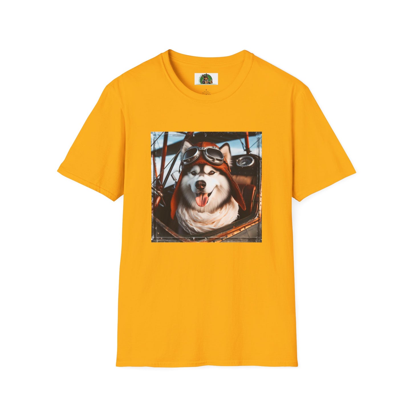 Husky pilot T-Shirt Printify S Gold