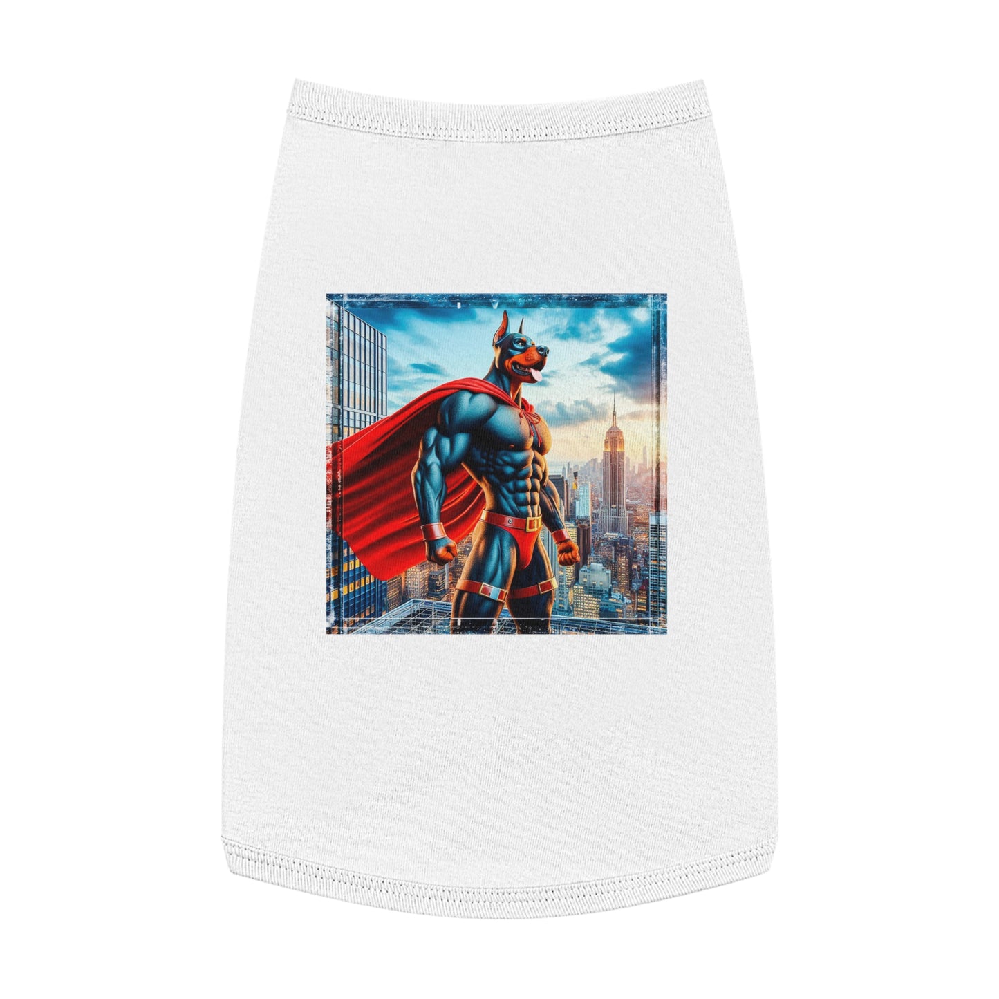 Pet Tank Top Doberman muscleman hero t shirt Pets Printify L White