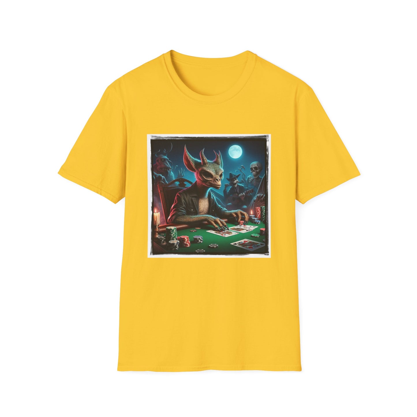Chupacabra dragon poker playing t shirt T-Shirt Printify S Daisy