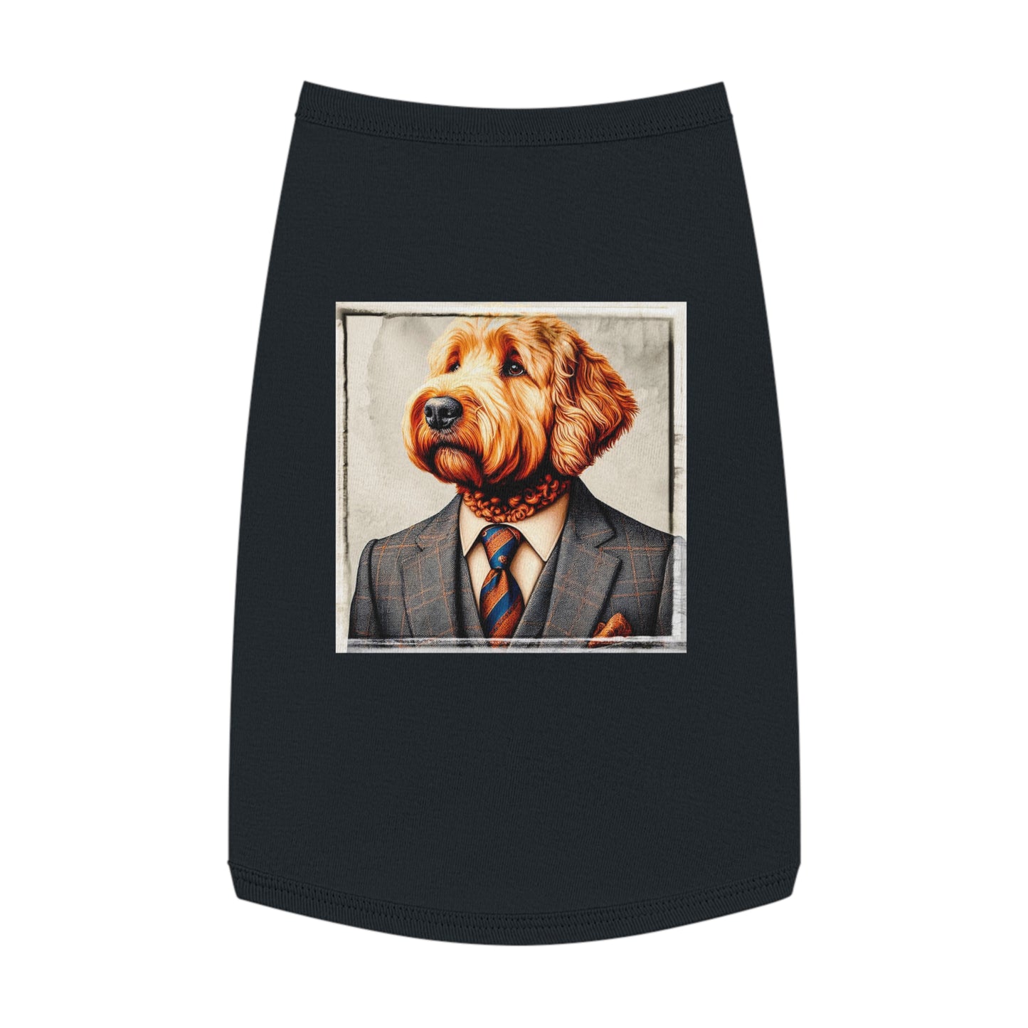 Pet Tank Golden Doodle working man shirt Pets Printify L Black