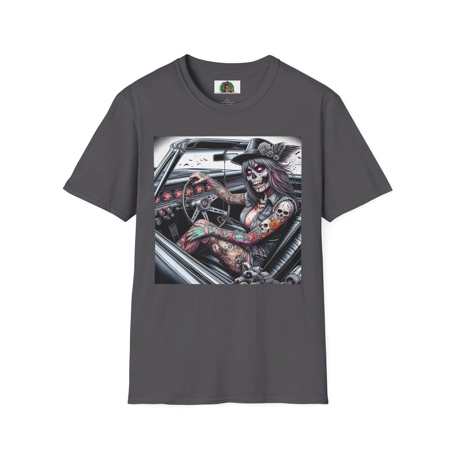 Zombie Girl T-Shirt Printify S Charcoal