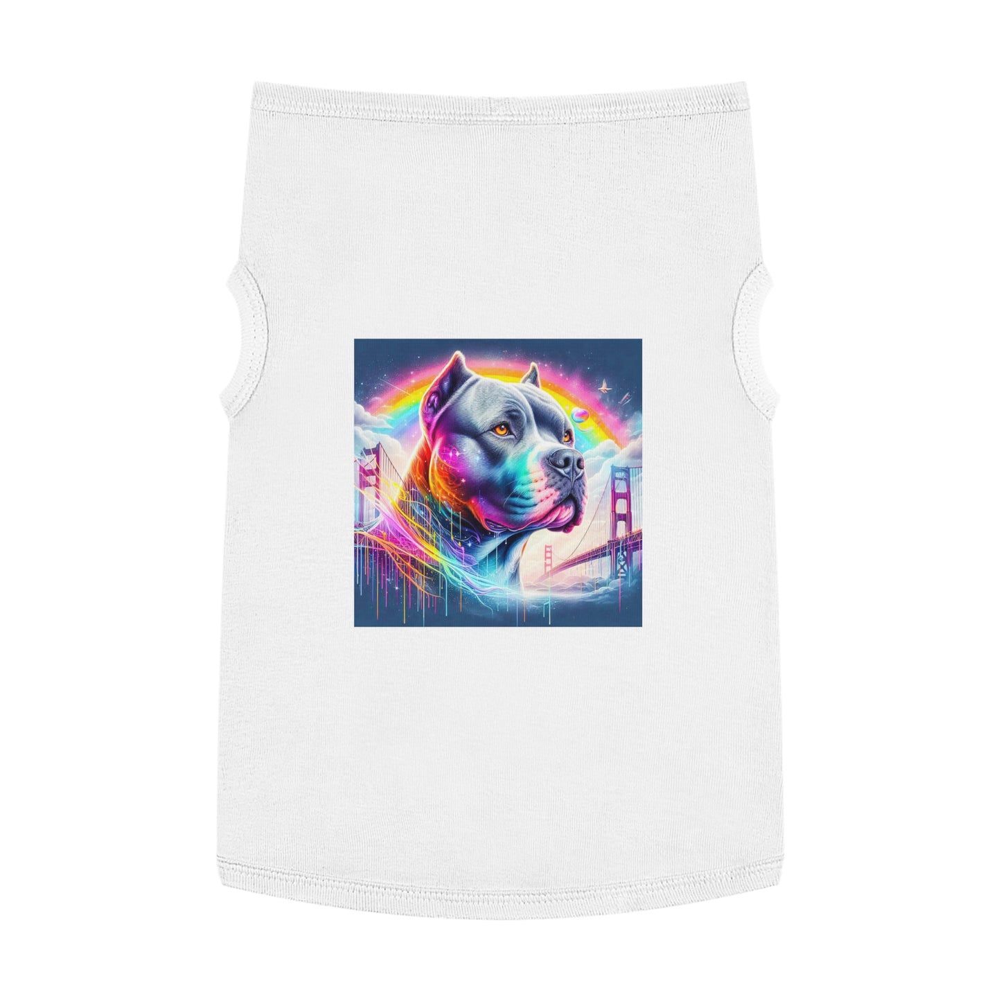 Pet Tank Top Pit Bull colors Pets Printify XL White