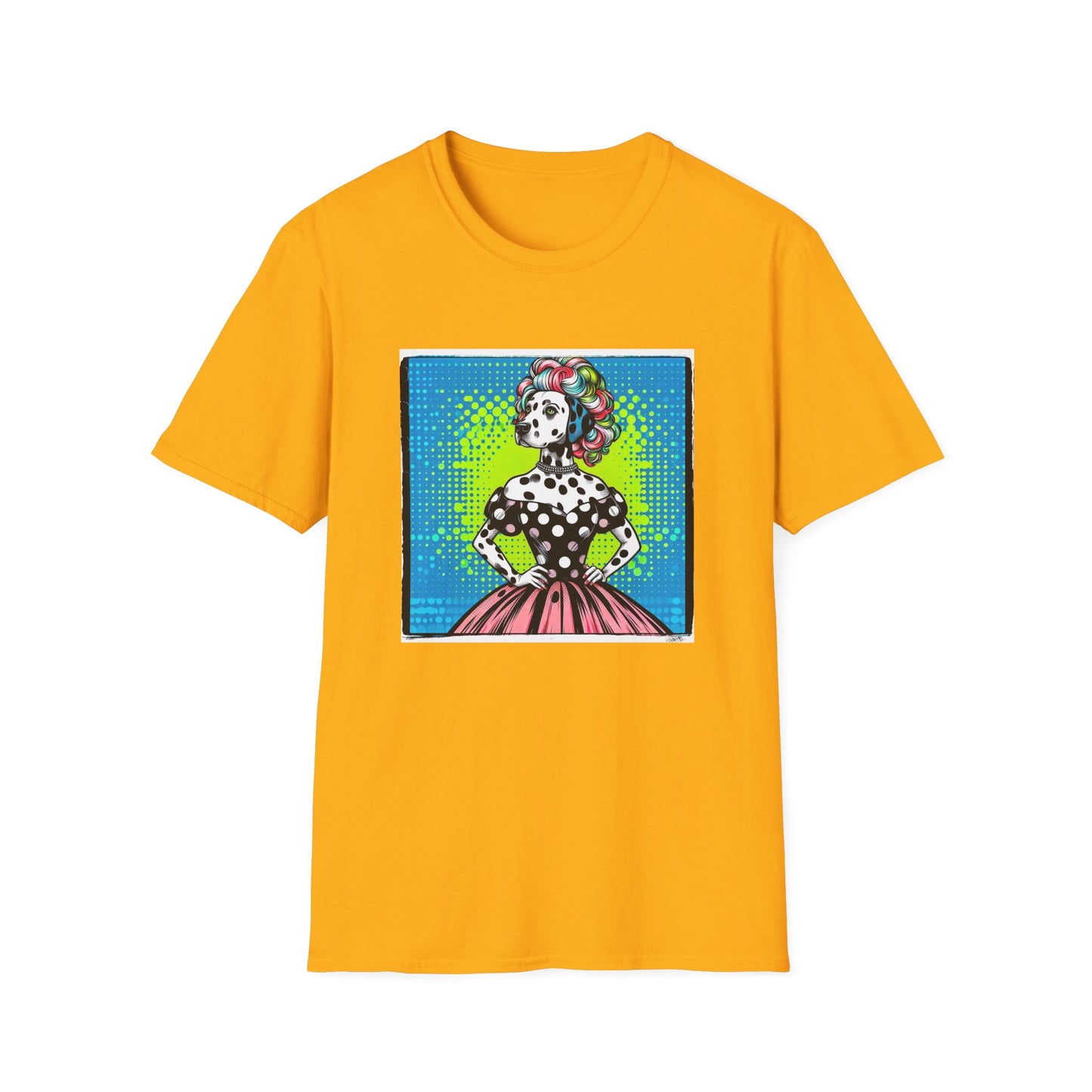 Dalmatian roaring 50s t shirt T-Shirt Printify S Gold