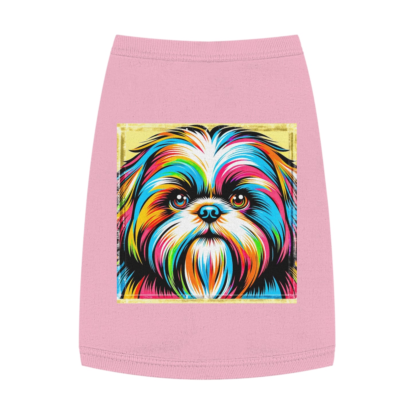 Pet Tank Top Shih Tzu colorful puppy Pets Printify M Pink