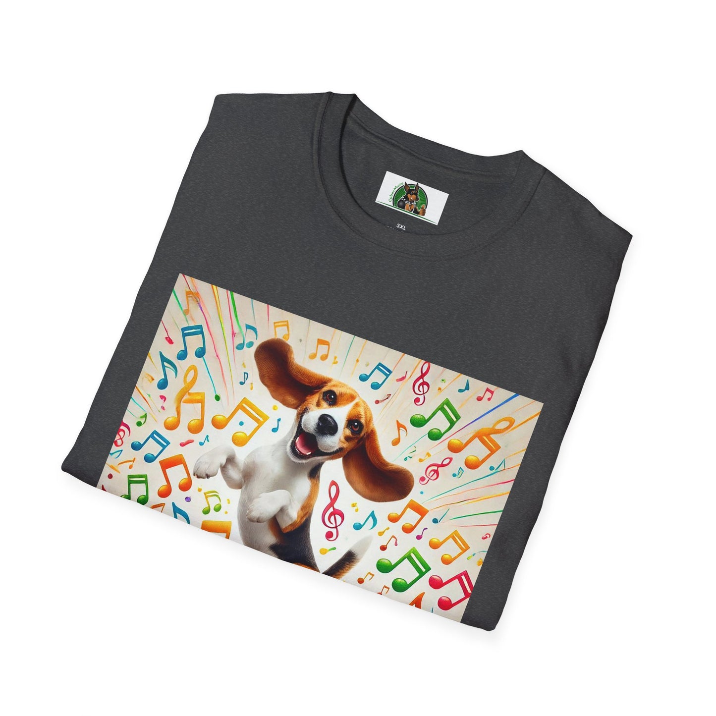Beagle Dancing T-Shirt - Unisex Softstyle Tee T-Shirt Printify