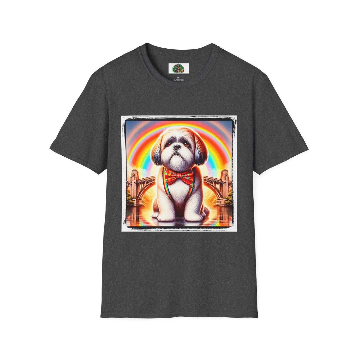 Shih Tzu rainbow shirt. T-Shirt Printify XS Dark Heather