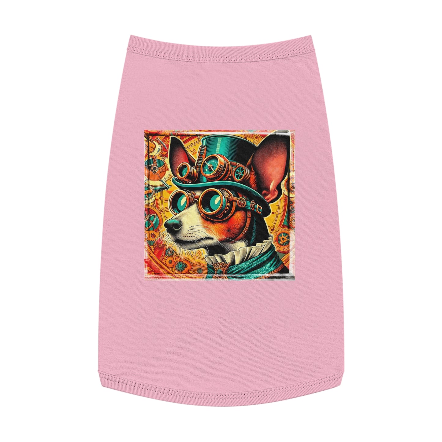 Pet Tank Top Rat Terrier steam punk Pets Printify L Pink