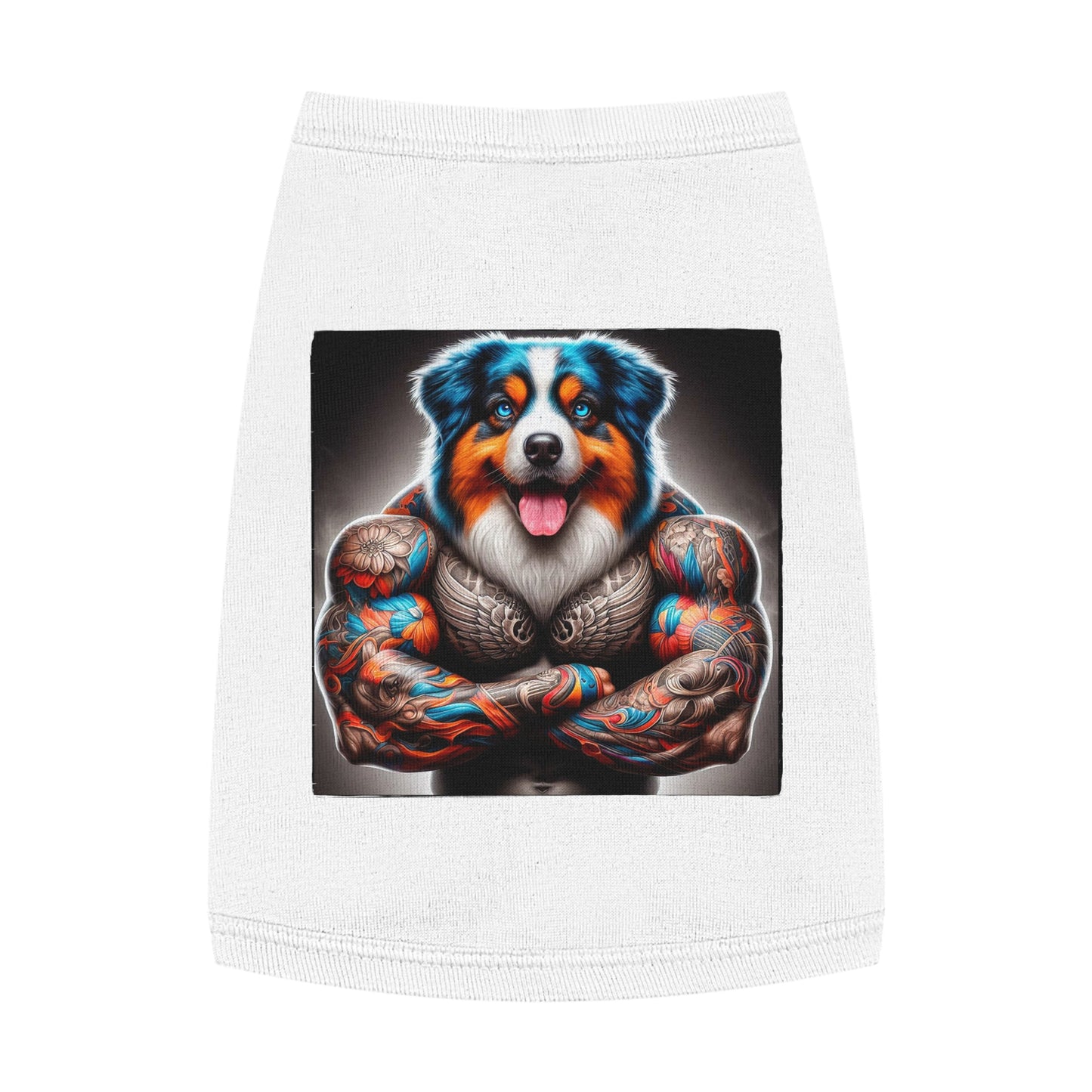 Pet Tank Top Australian Shepherd Pets Printify M White