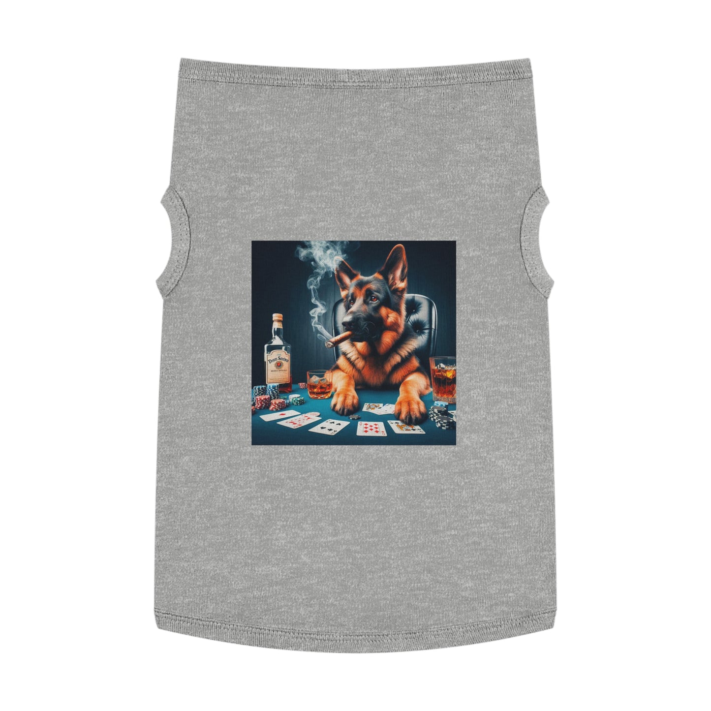 German Shepherd poker player shirt Pets Printify XL Heather
