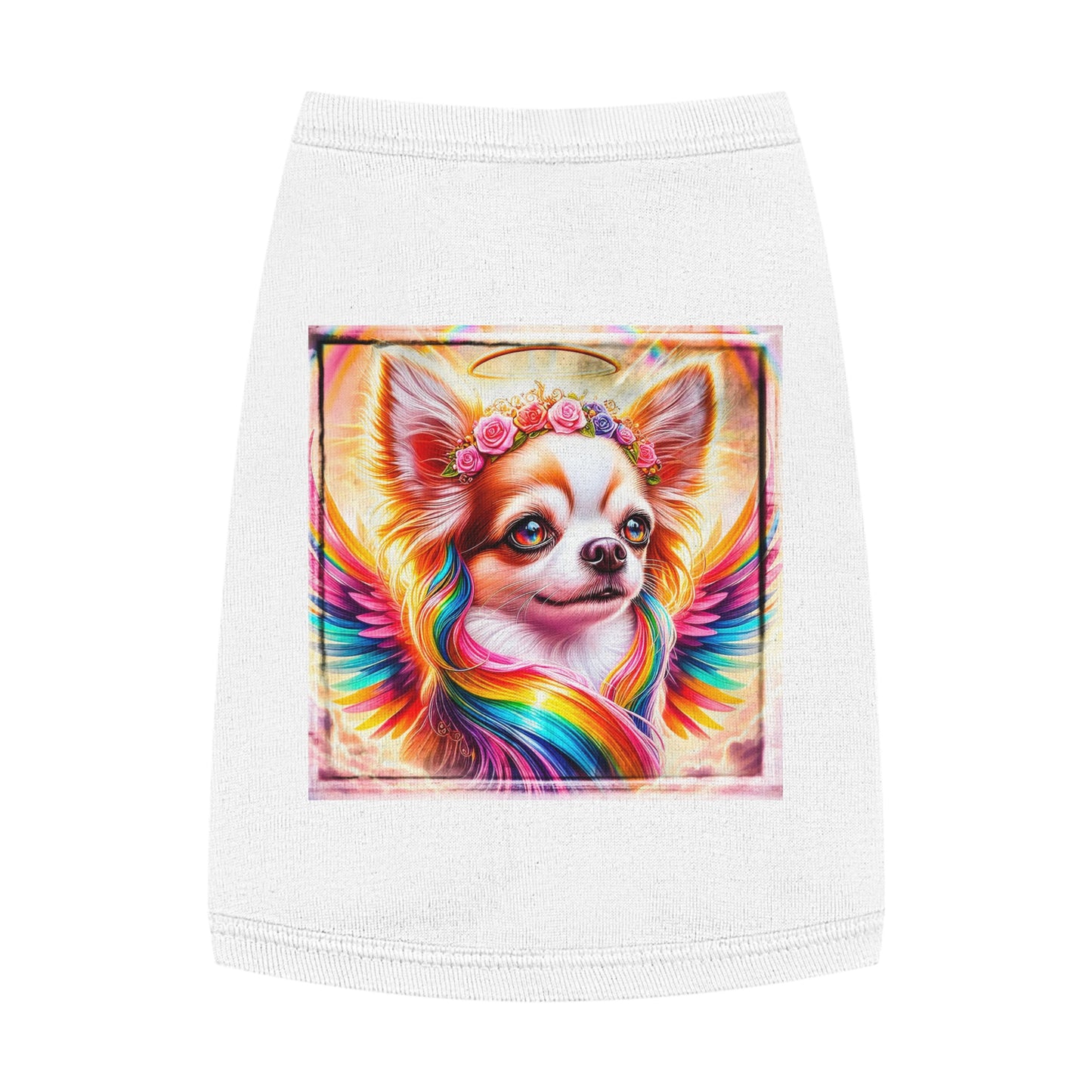 Pet Tank Top Chihuahua flower angel t shirt Pets Printify
