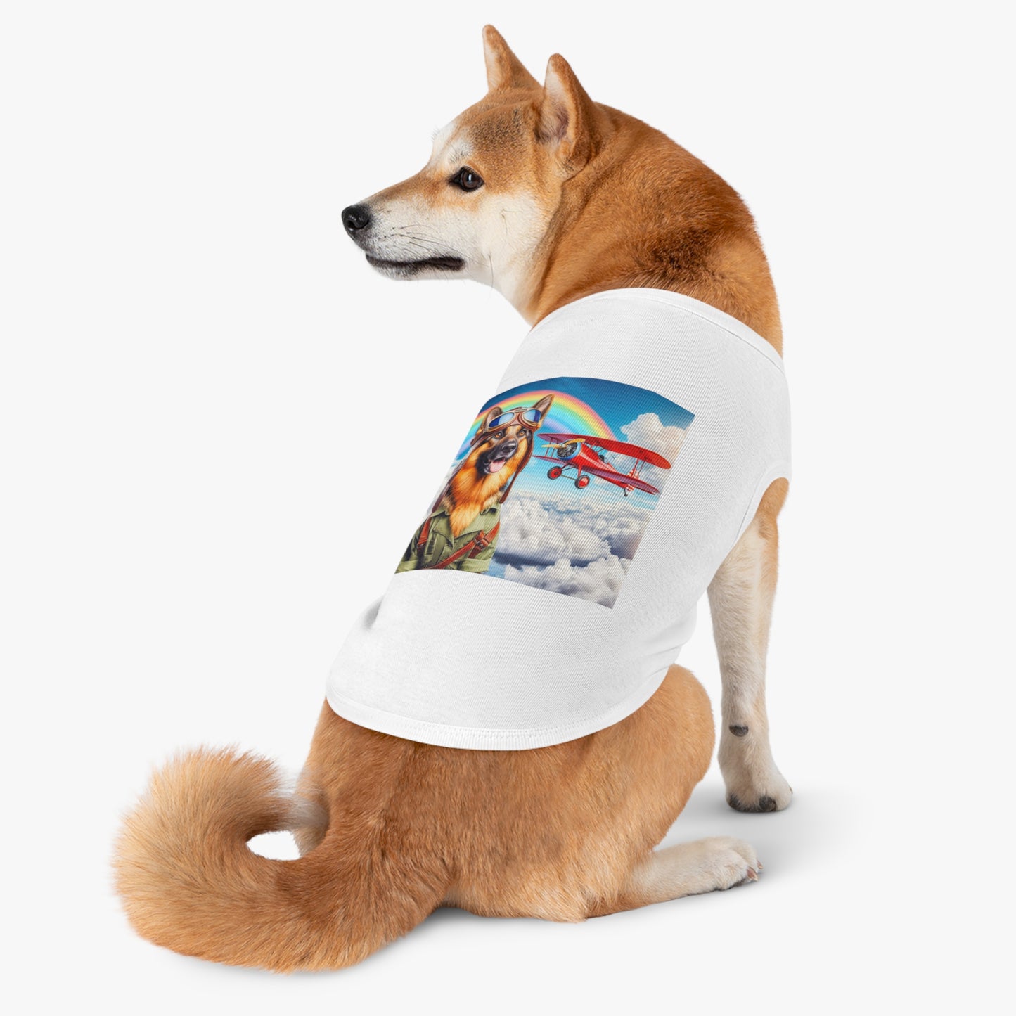 German Shepherd airplane pilot shirt