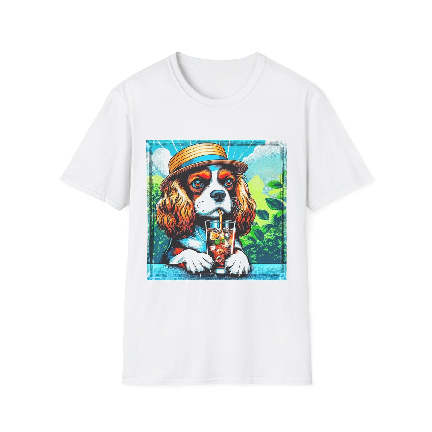Cavalier King Charles Spaniel Summer Dog TShirt T-Shirt Printify XS White