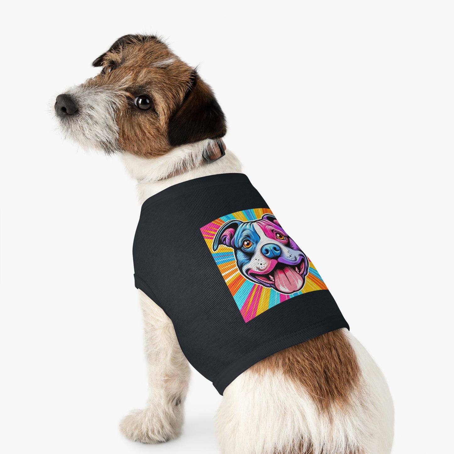 Pet Tank Top Pit Bull pink and blue shirt Pets Printify