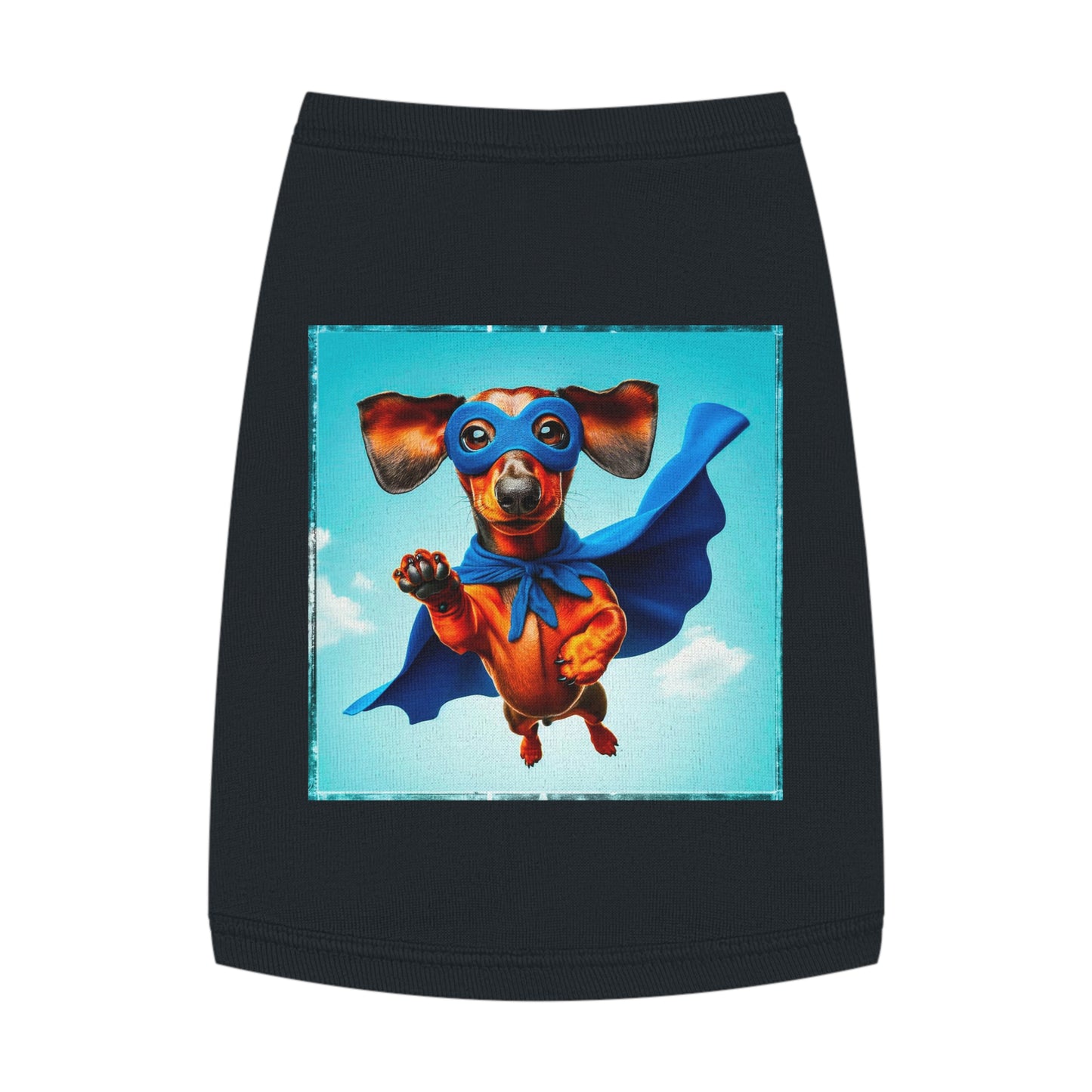 Pet Tank Top Dachshund flying high t shirt Pets Printify M Black