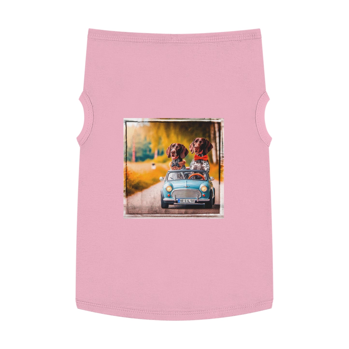 Wacky Pet Tank Top German Shorthaired Pointer tiny car driving t shirt Pets Printify XL Pink