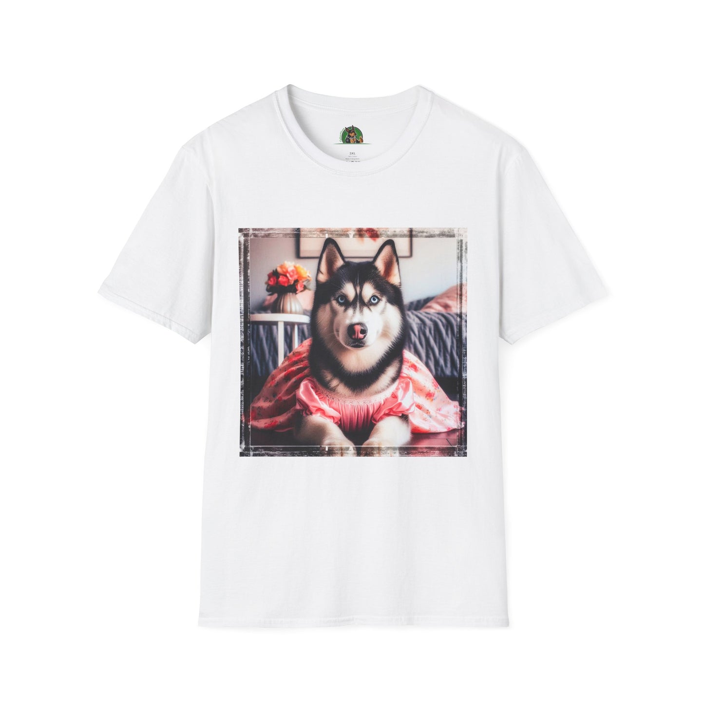 Husky pretty pink dress shirt T-Shirt Printify XS White