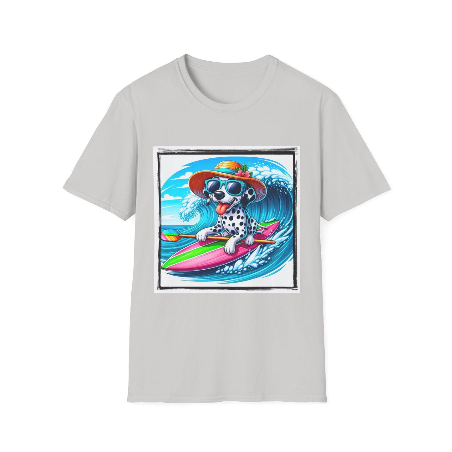Dalmatian beach day t shirt T-Shirt Printify S Ice Grey
