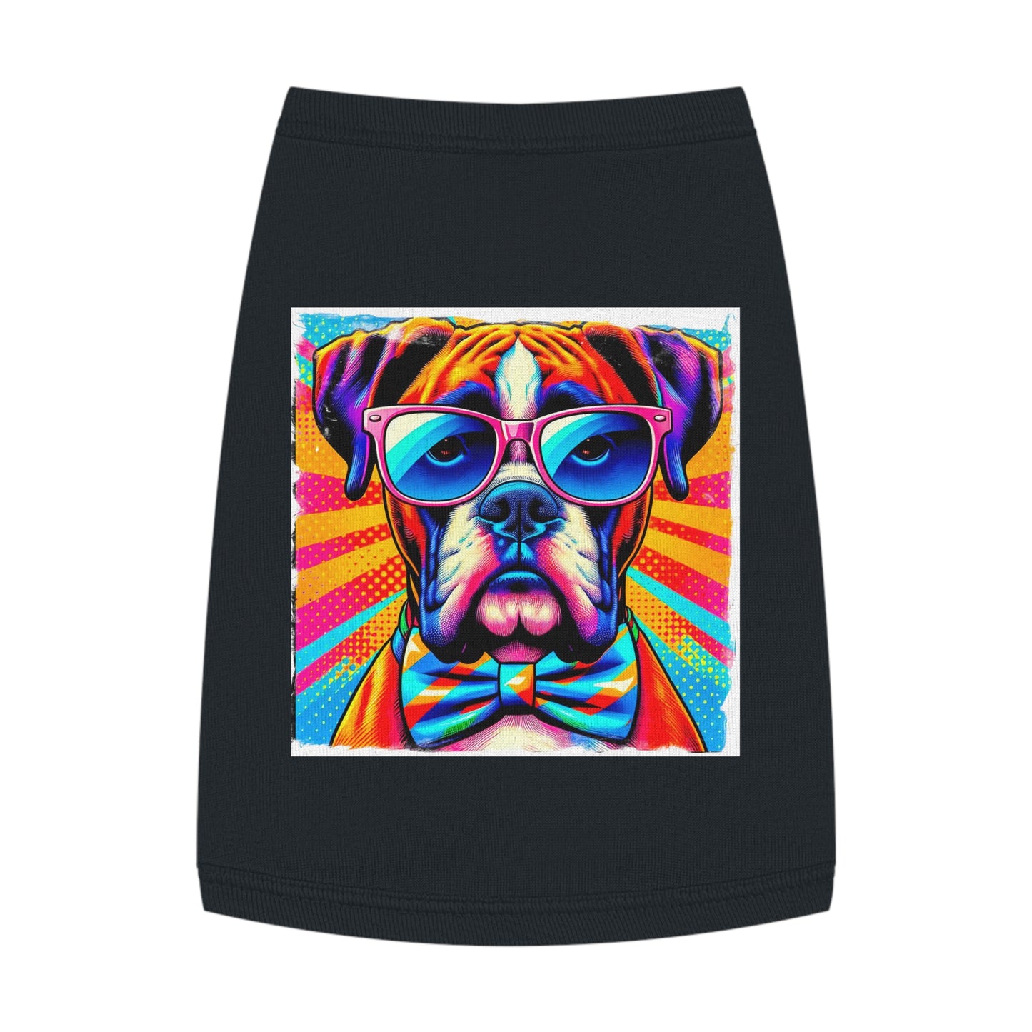 Boxer Dog Wearing A Tie Pet Shirt Pets Printify M Black