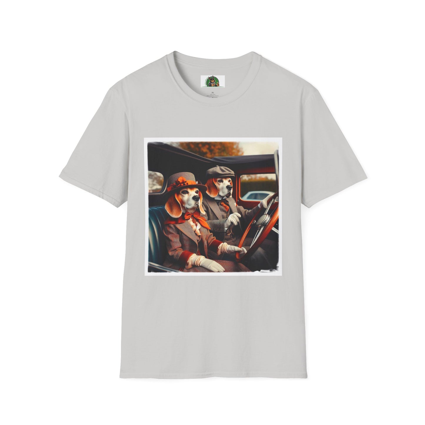 Wacky Beagle Old Time Couple T-Shirt Printify S Ice Grey