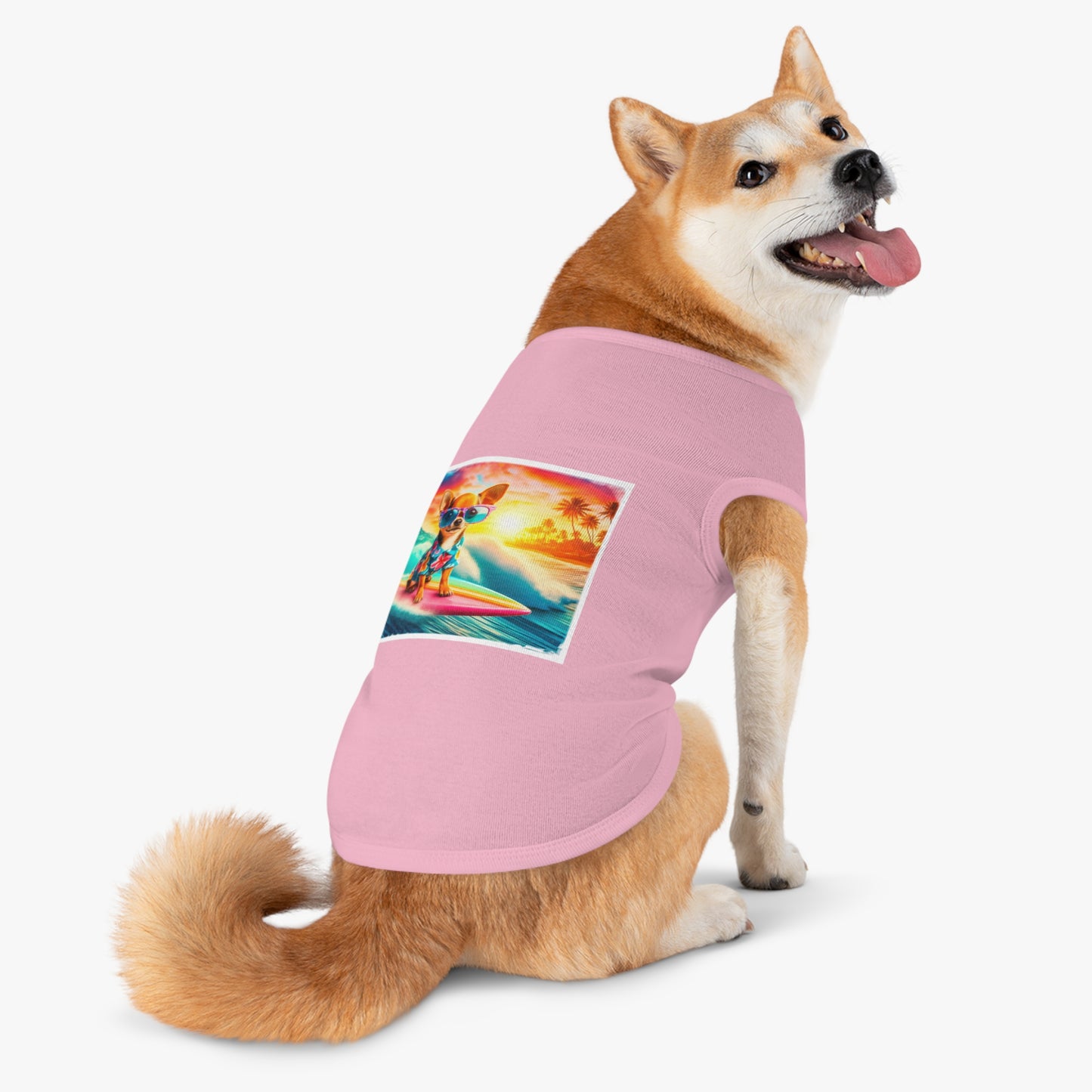 Pet Tank Top Chihuahua colorful waves t shirt