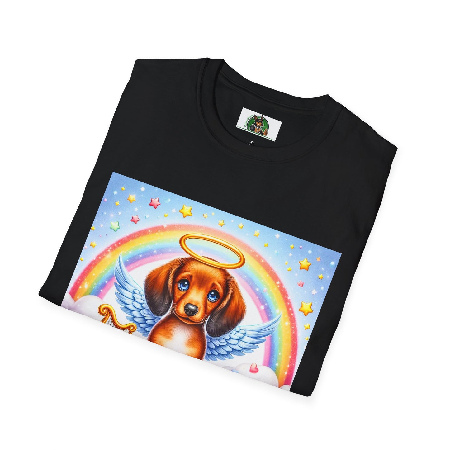 Dachshund glowing angel t shirt