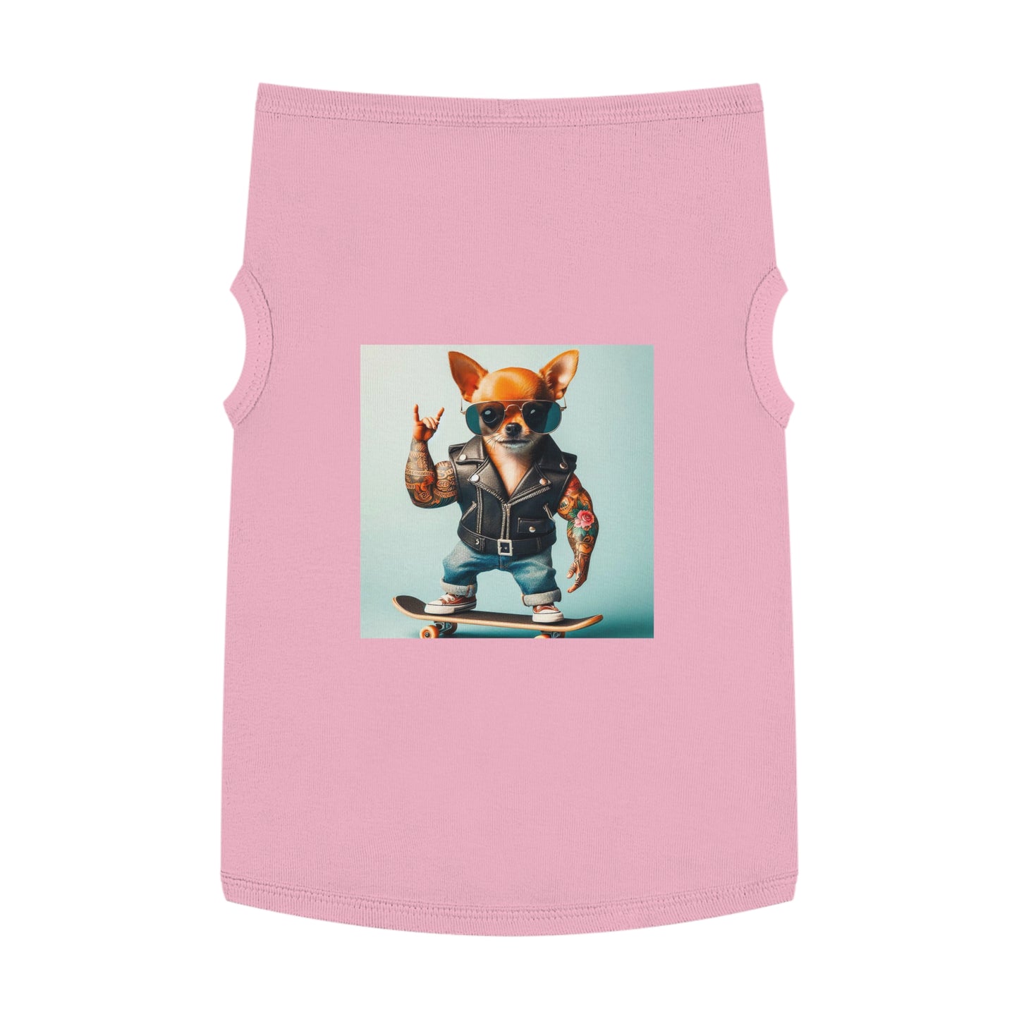 Pet Tank Top Chihuahua skating t shirt Pets Printify XL Pink