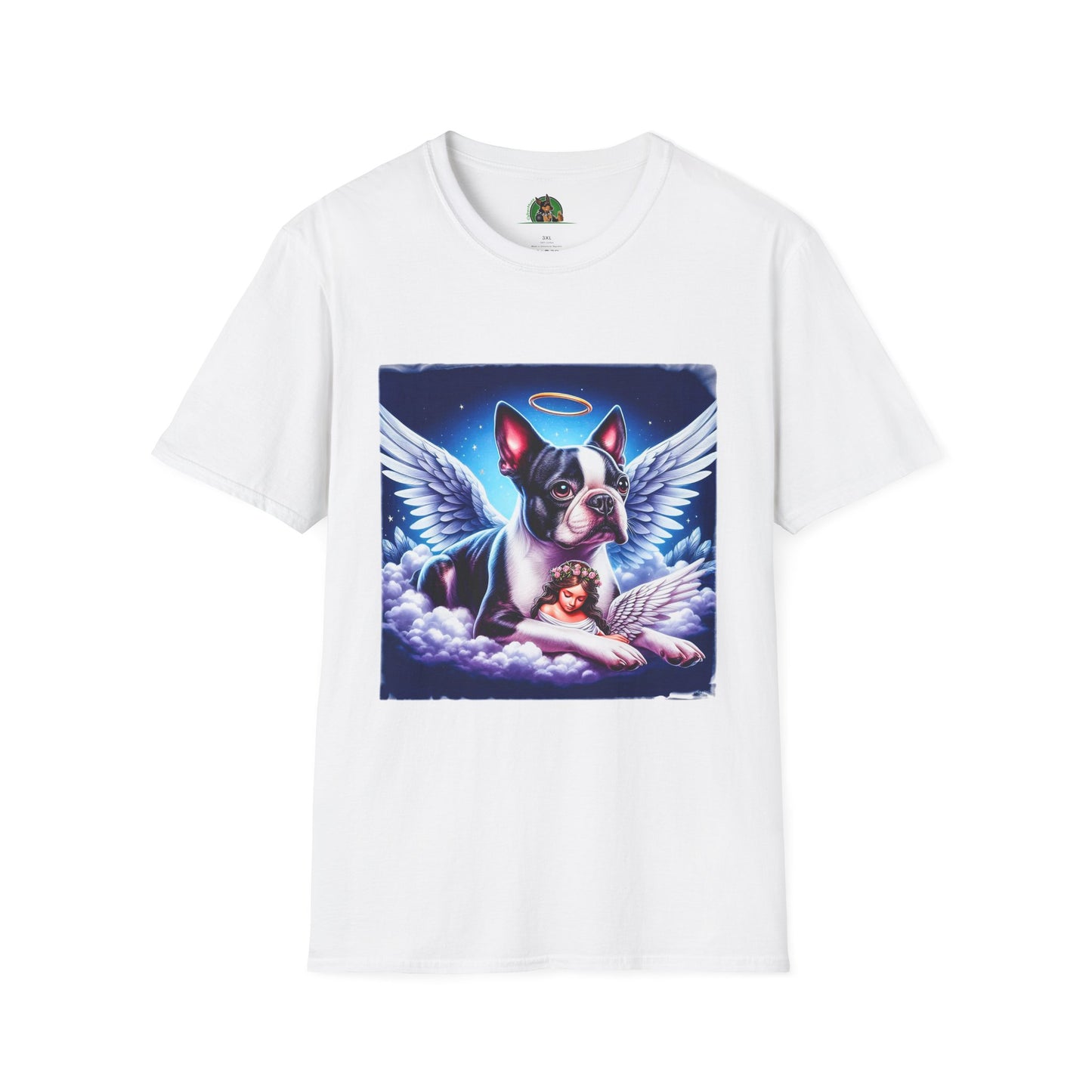Boston Terrier Angel And Girl Shirt T-Shirt Printify XS White