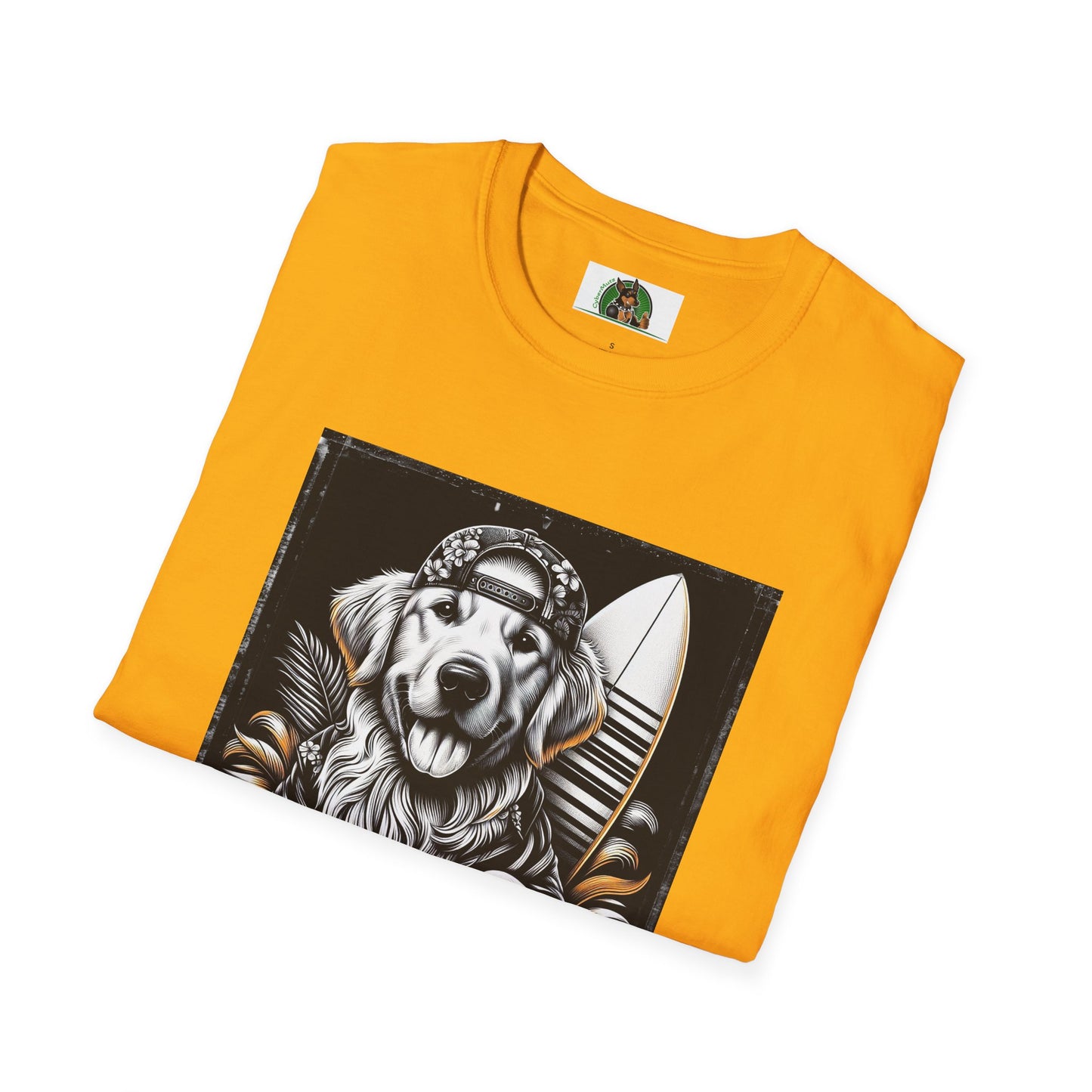 Golden Retriever cool surfer t shirt