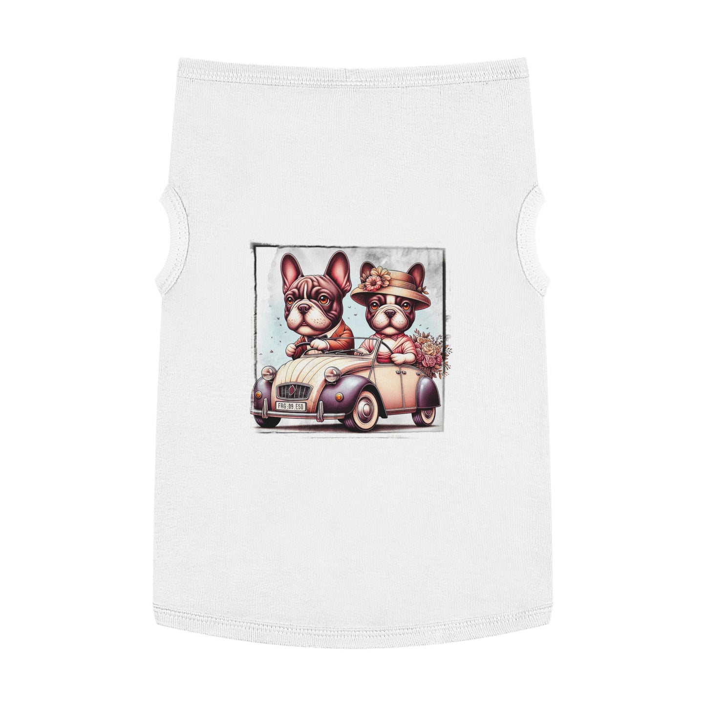 Wacky Pet Tank Top French Bulldog young couple t shirt Pets Printify XL White