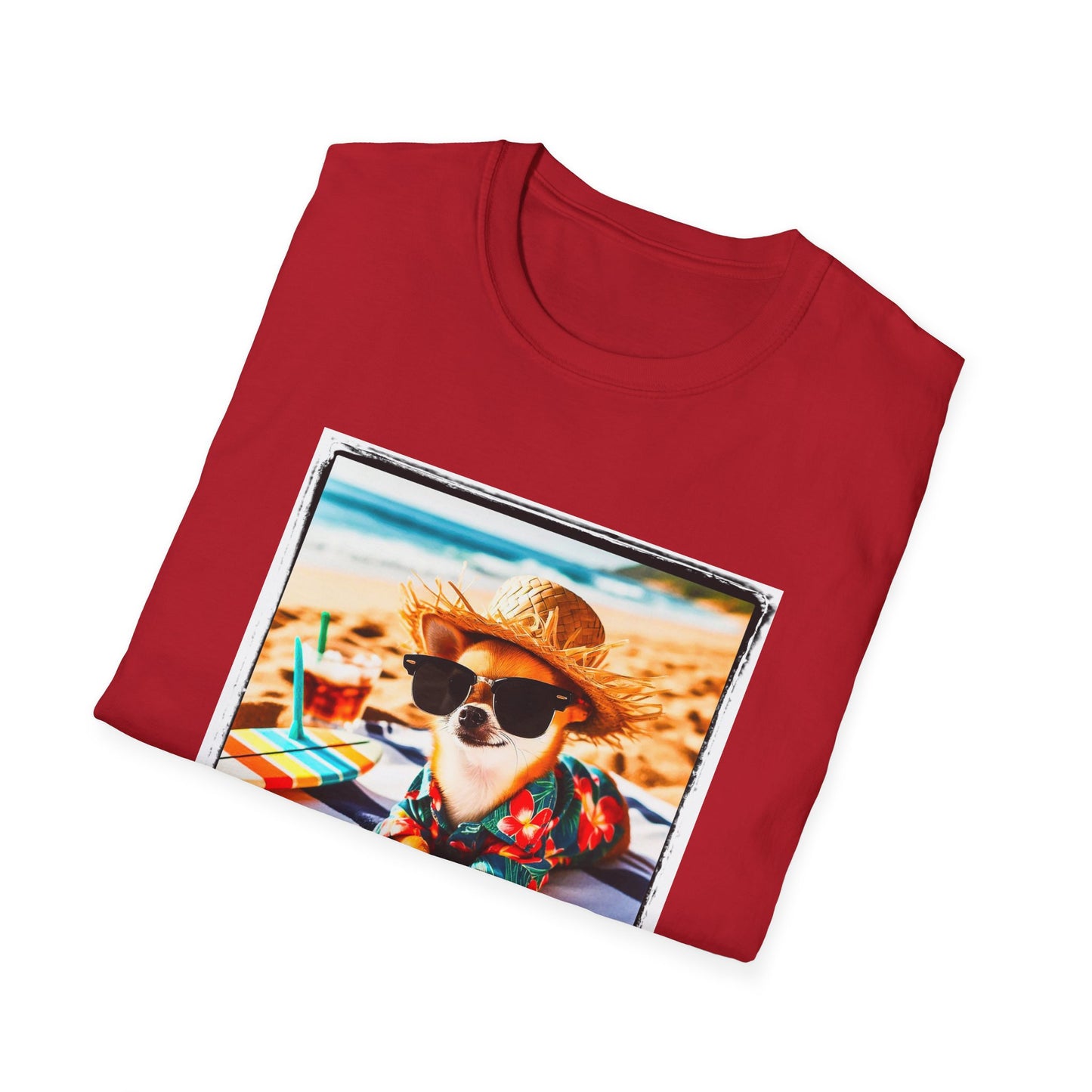 Chihuahua beach scene t shirt