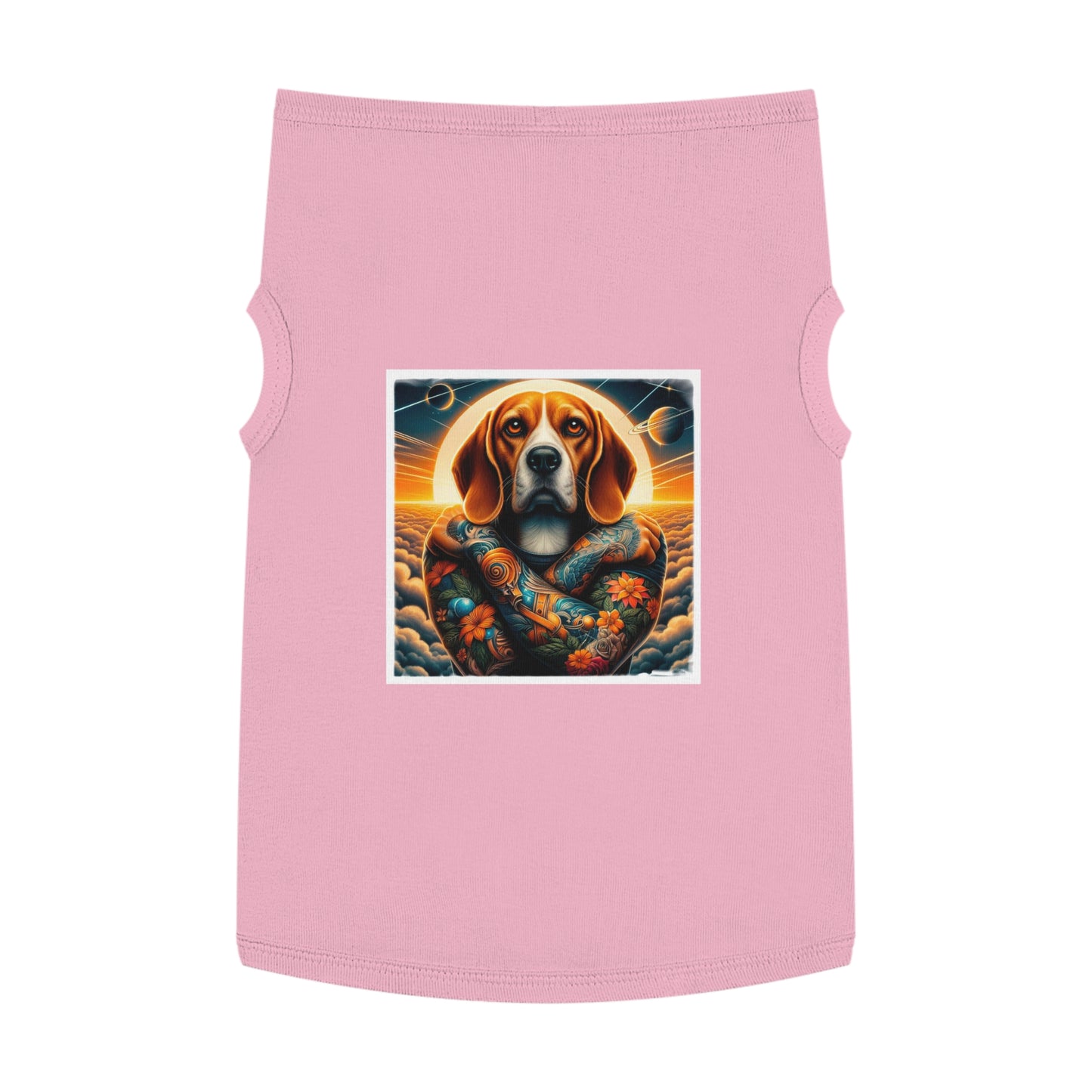 Pet Tank Top Beagle Tattooed Dog Pets Printify XL Pink