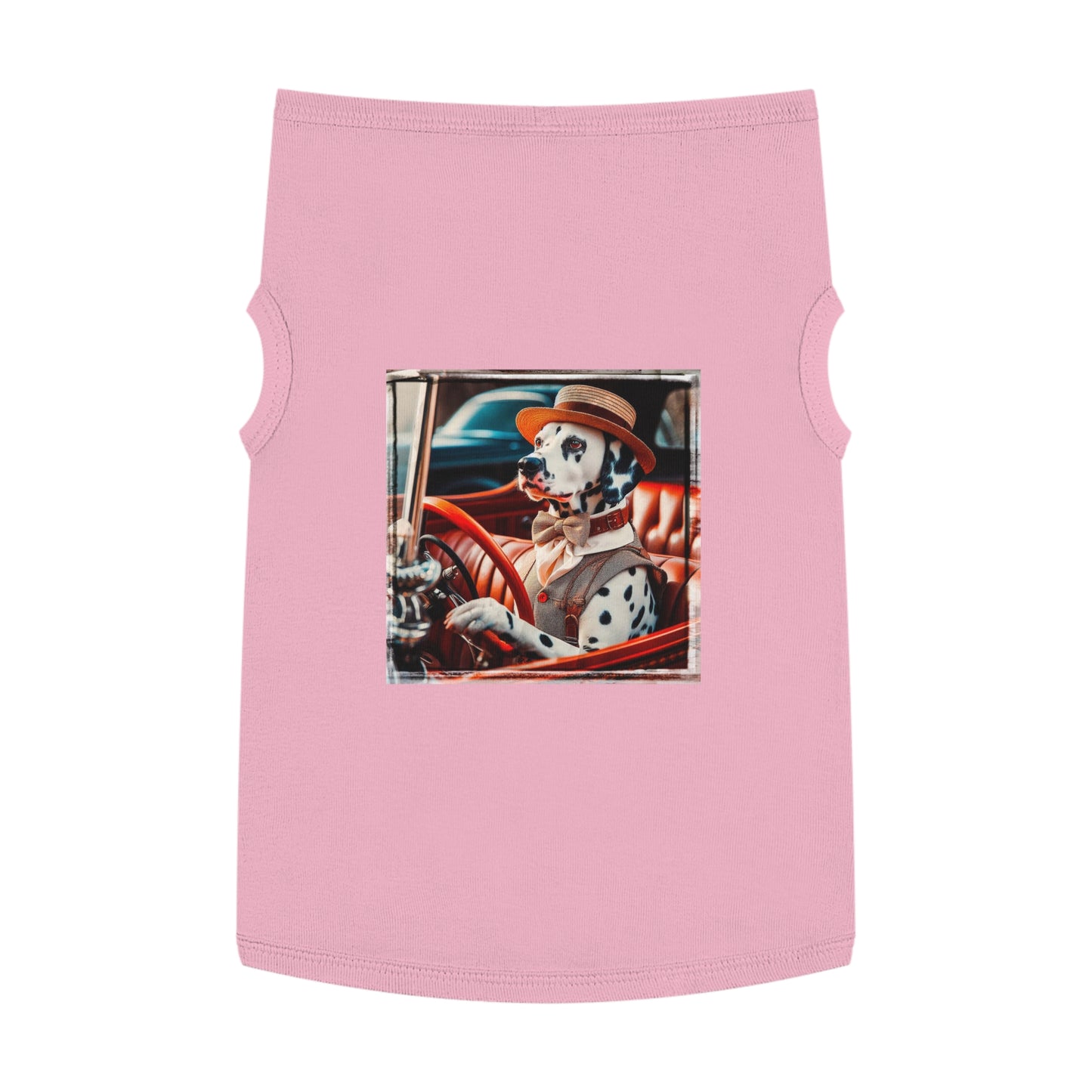 Pet Tank Top Dalmatian old time driving t shirt Pets Printify XL Pink