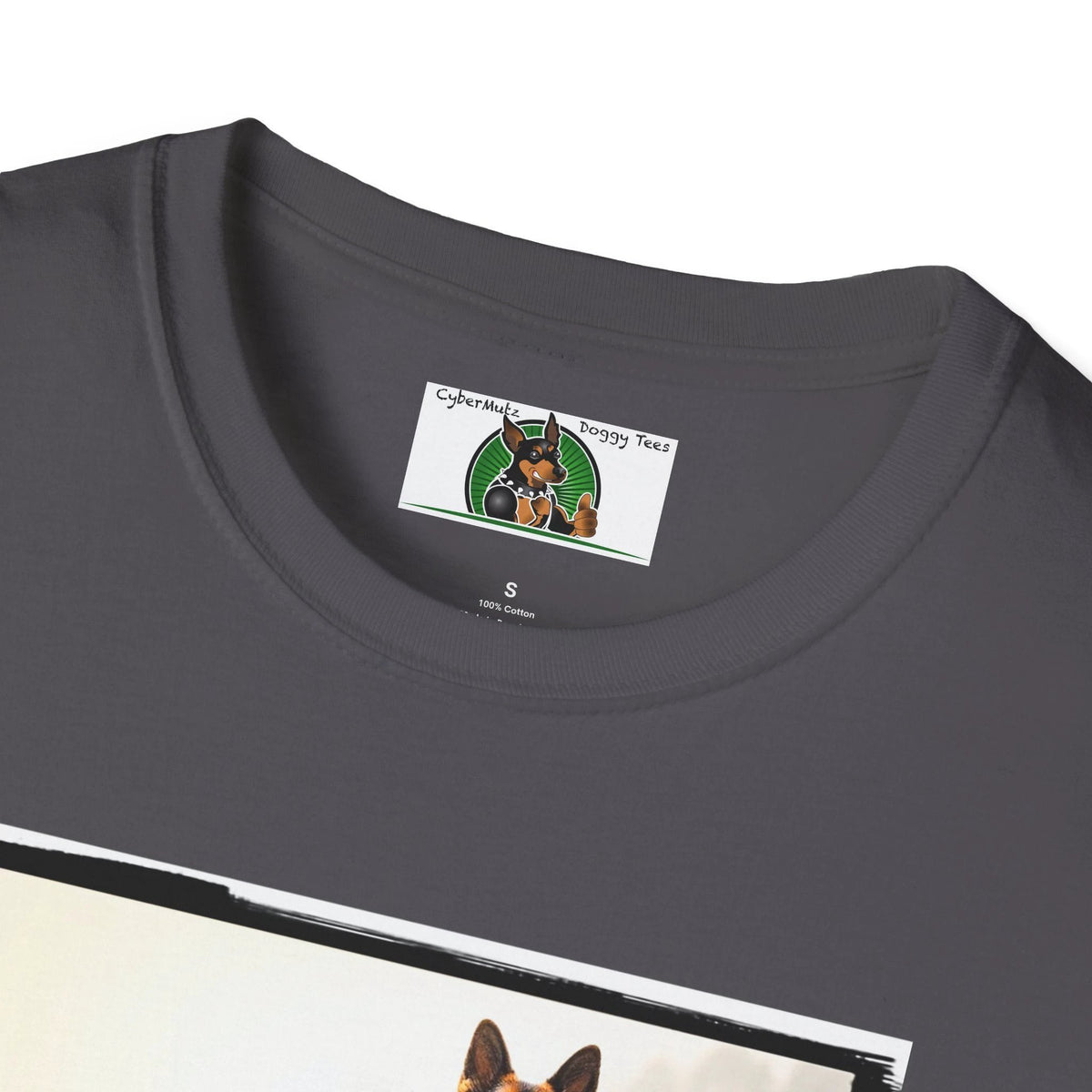 Road Bike German Shepherd Cycling Tee By CyberMutz Quirky Dog Art Shirt For Cyclists And Dog Lovers