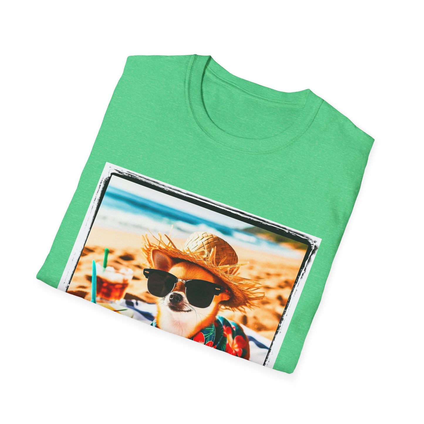 Chihuahua beach scene t shirt