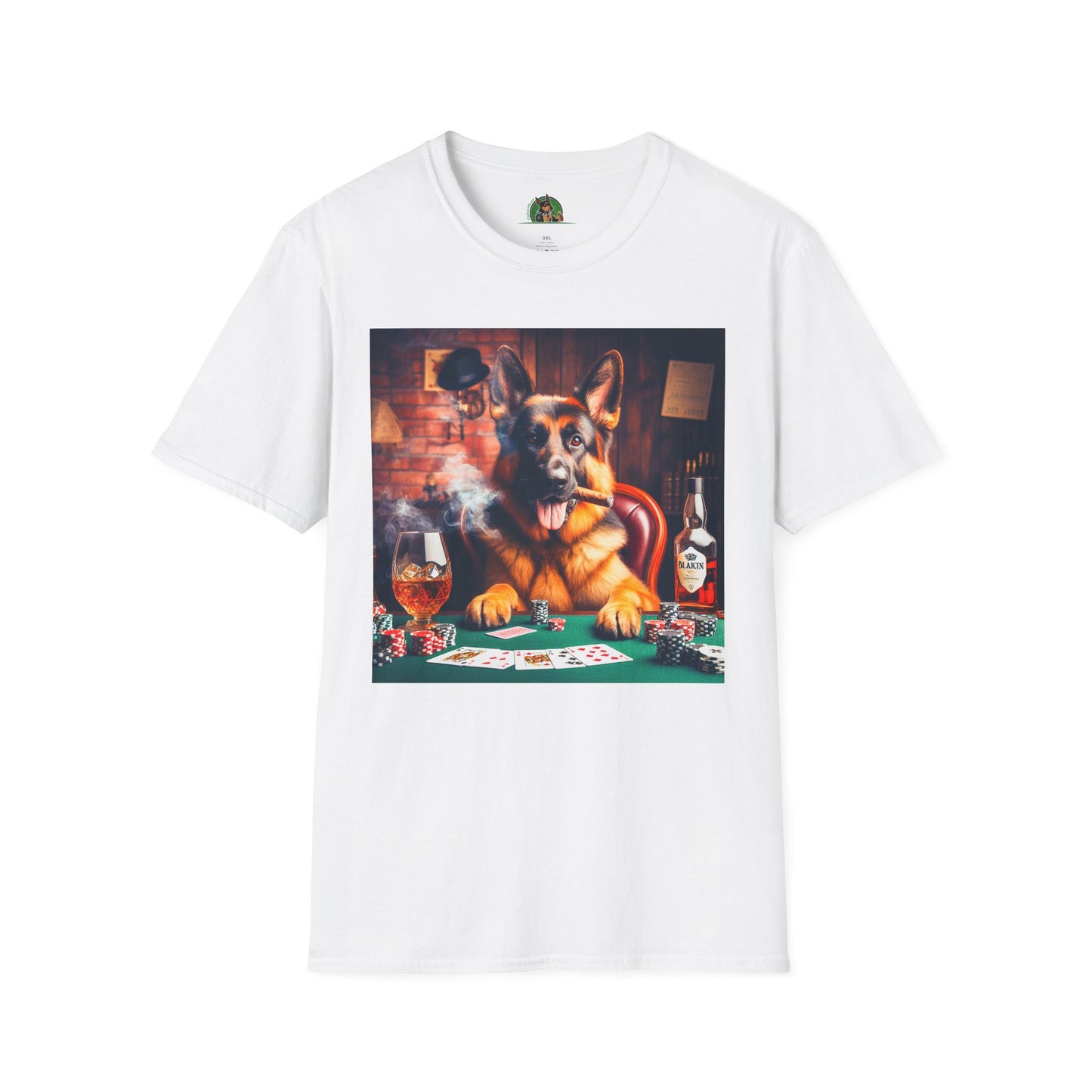 German Shepherd smoking a cigar shirt T-Shirt Printify White S