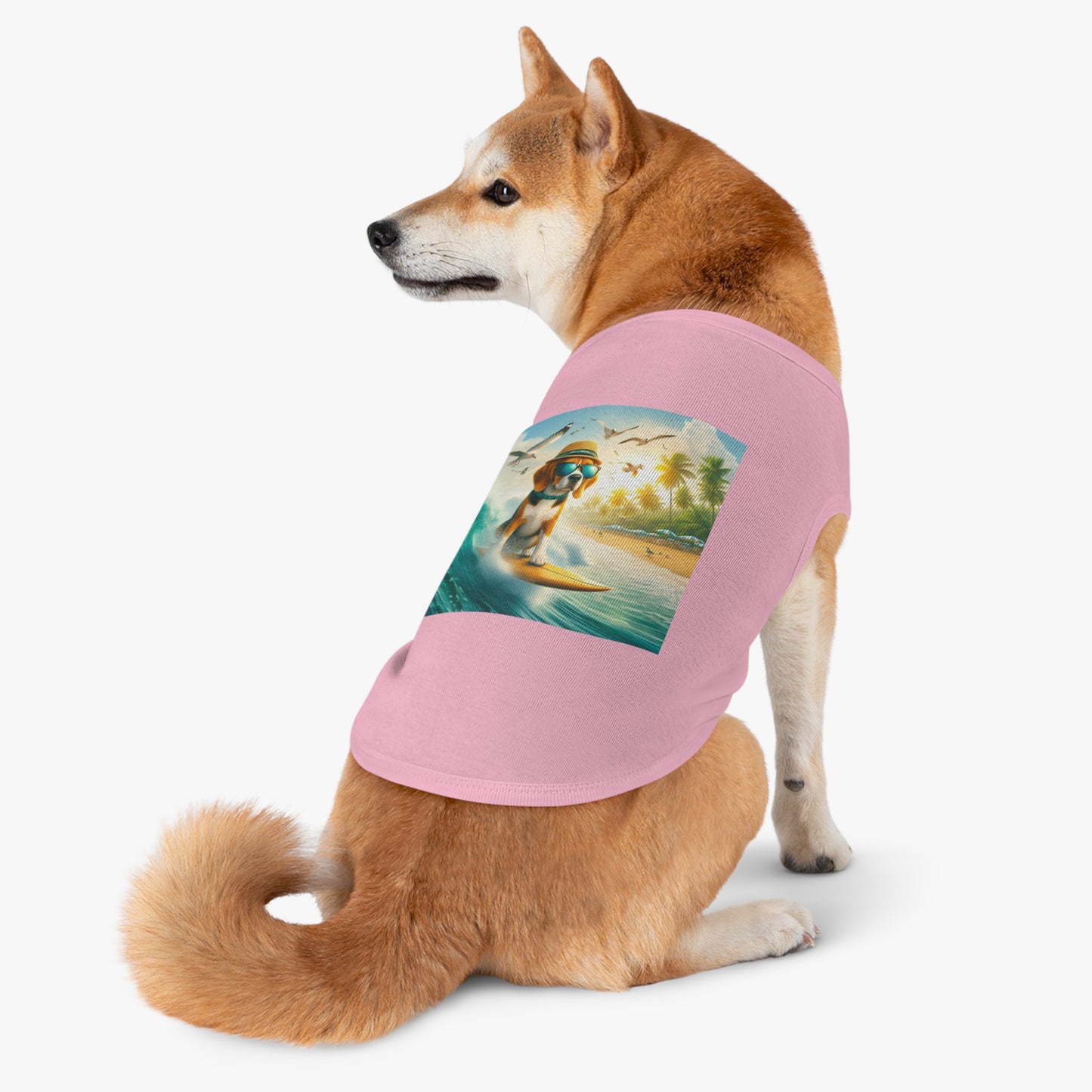 Pet Tank Top Beagle Surfer Dog Pets Printify