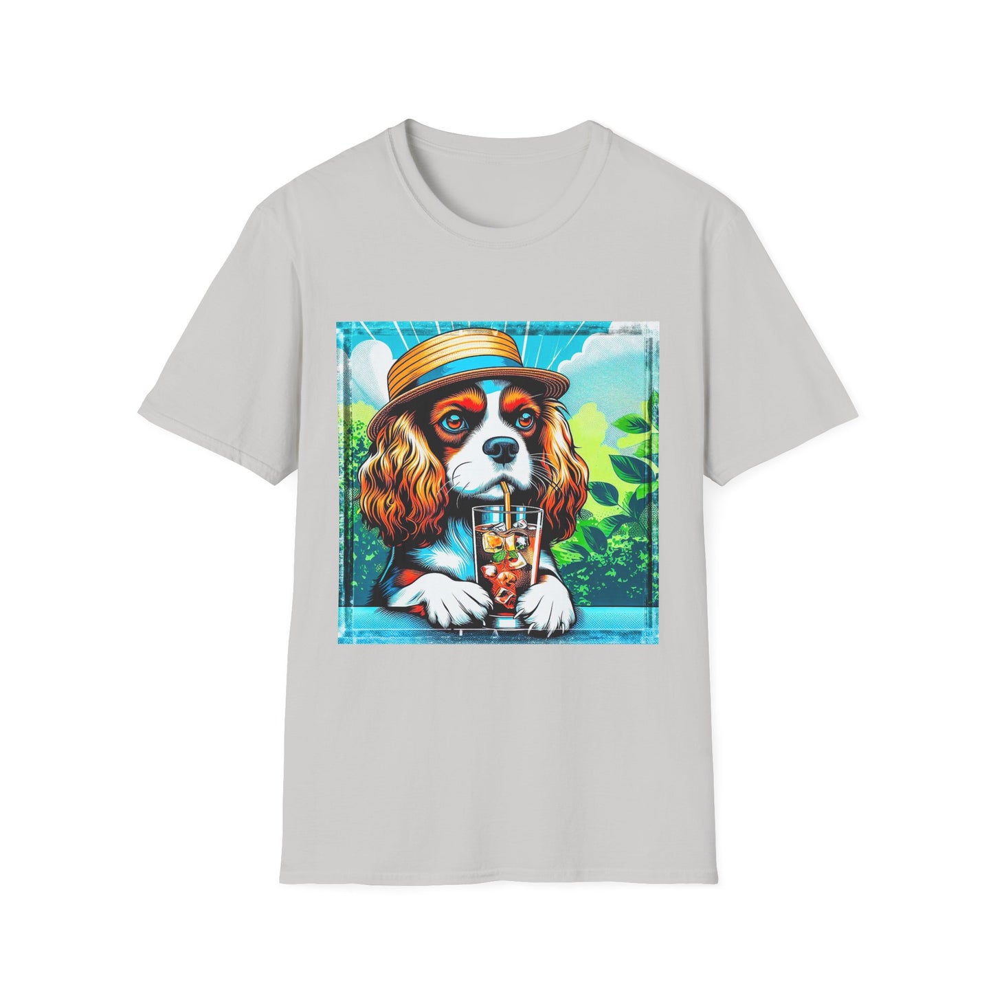Cavalier King Charles Spaniel Summer Dog TShirt T-Shirt Printify S Ice Grey