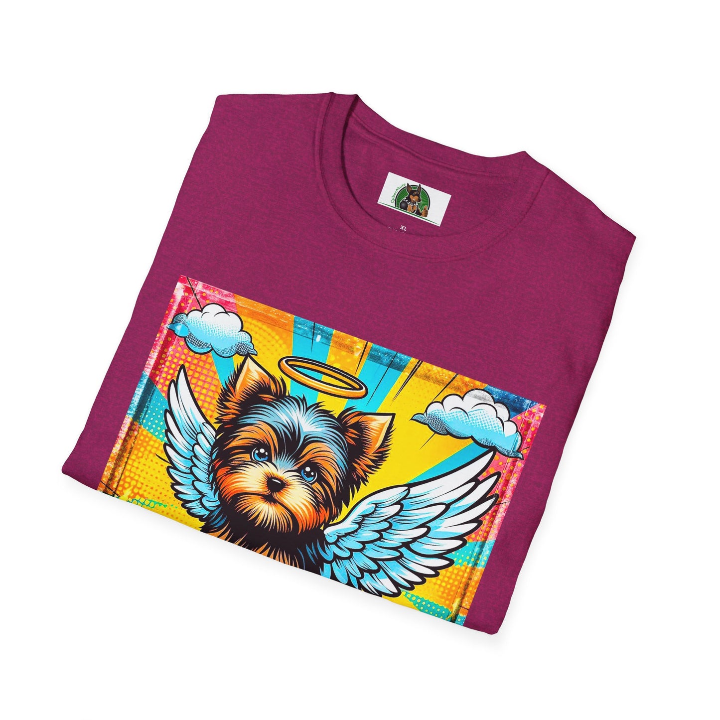 Yorkie pop art clouds shirt