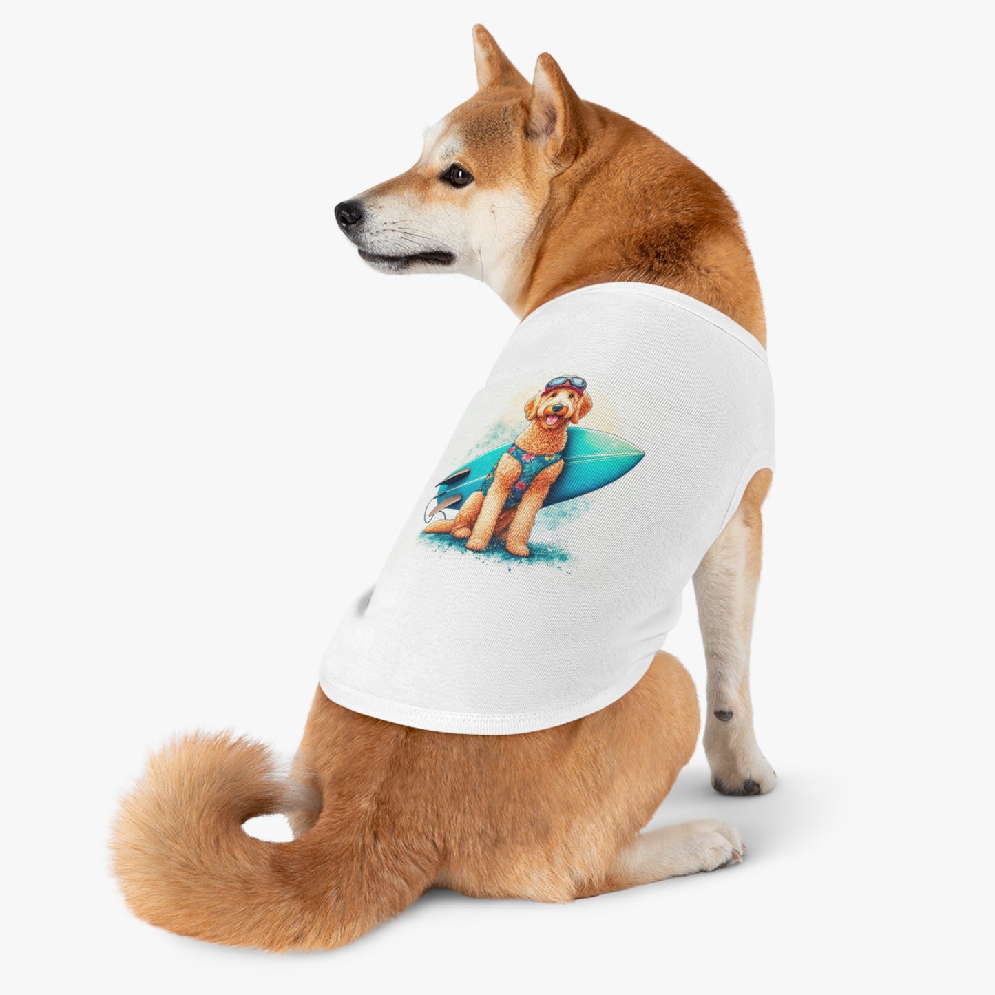 Pet Tank Golden Doodle beach fun t shirt