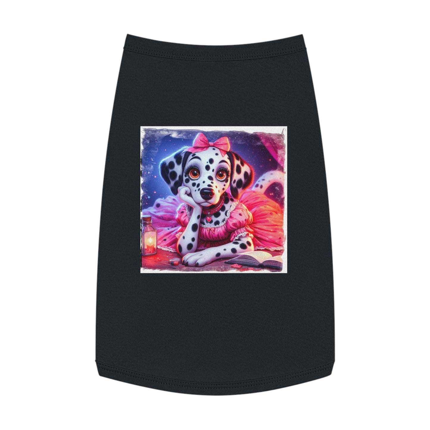 Pet Tank Top Dalmatian pretty in pink t shirt Pets Printify