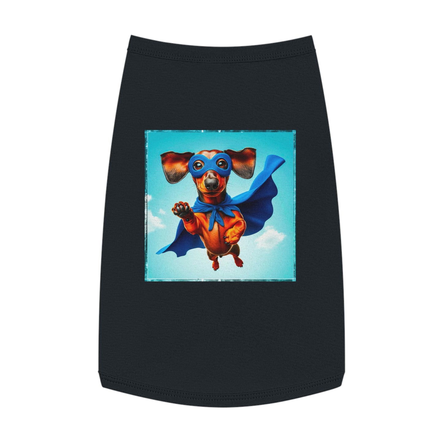 Pet Tank Top Dachshund flying high t shirt Pets Printify
