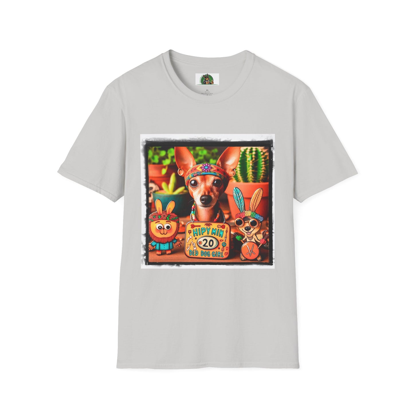 Min Pin T-Shirt 70s hippie T-Shirt Printify S Ice Grey