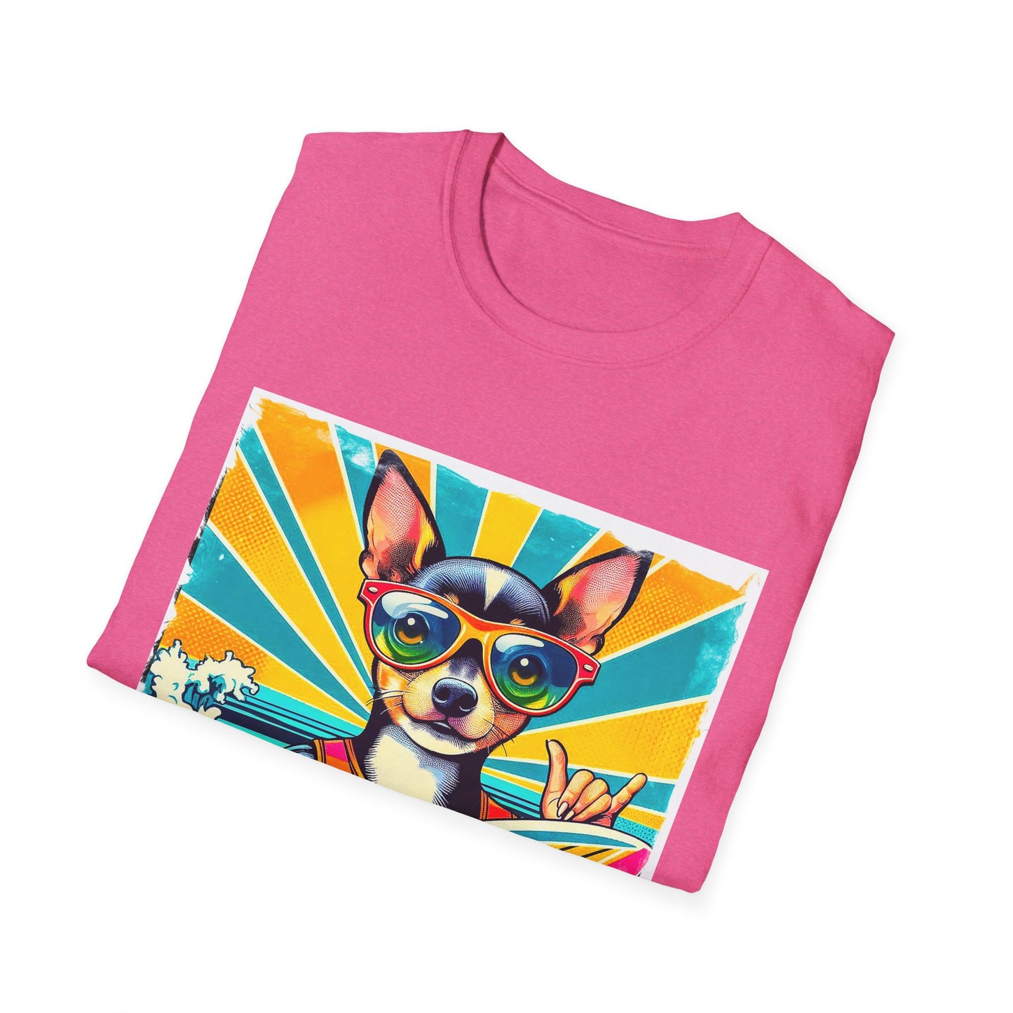 Chihuahua beach waves t shirt