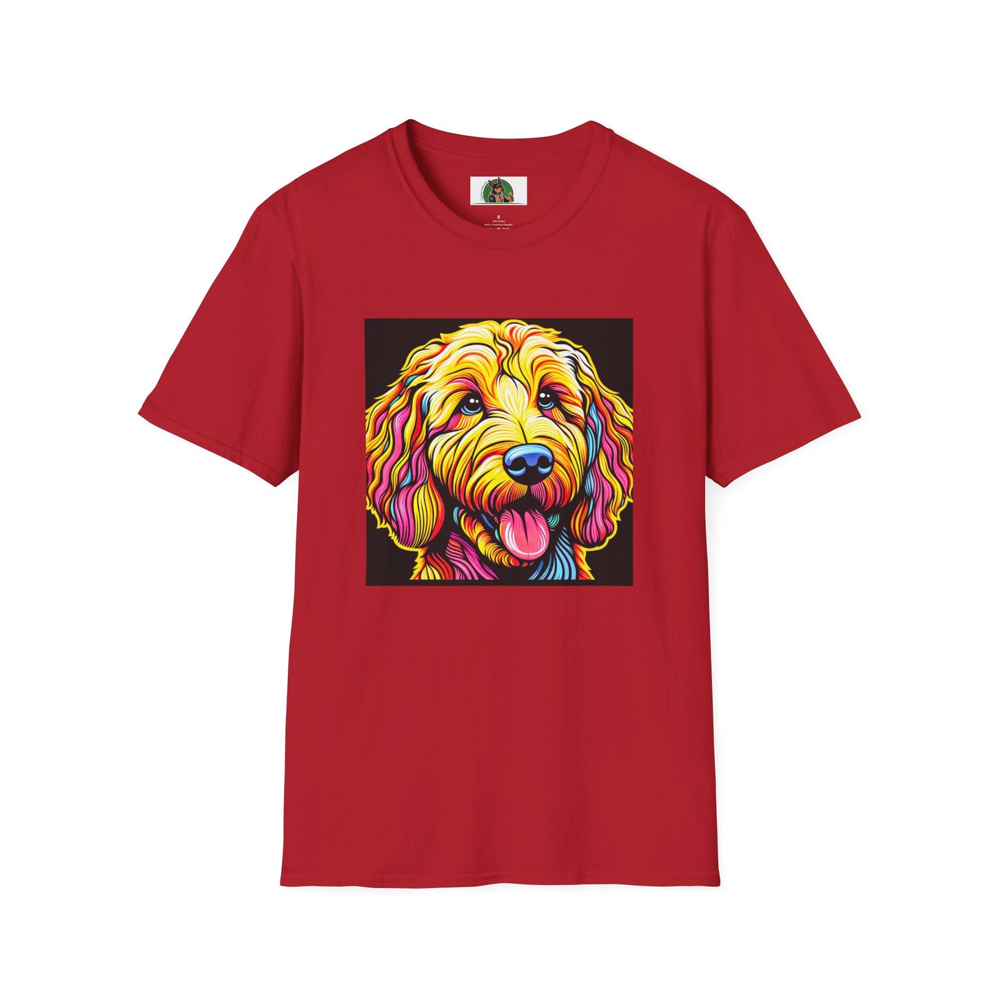 Golden Doodle pretty colors t shirt T-Shirt Printify S Cherry Red