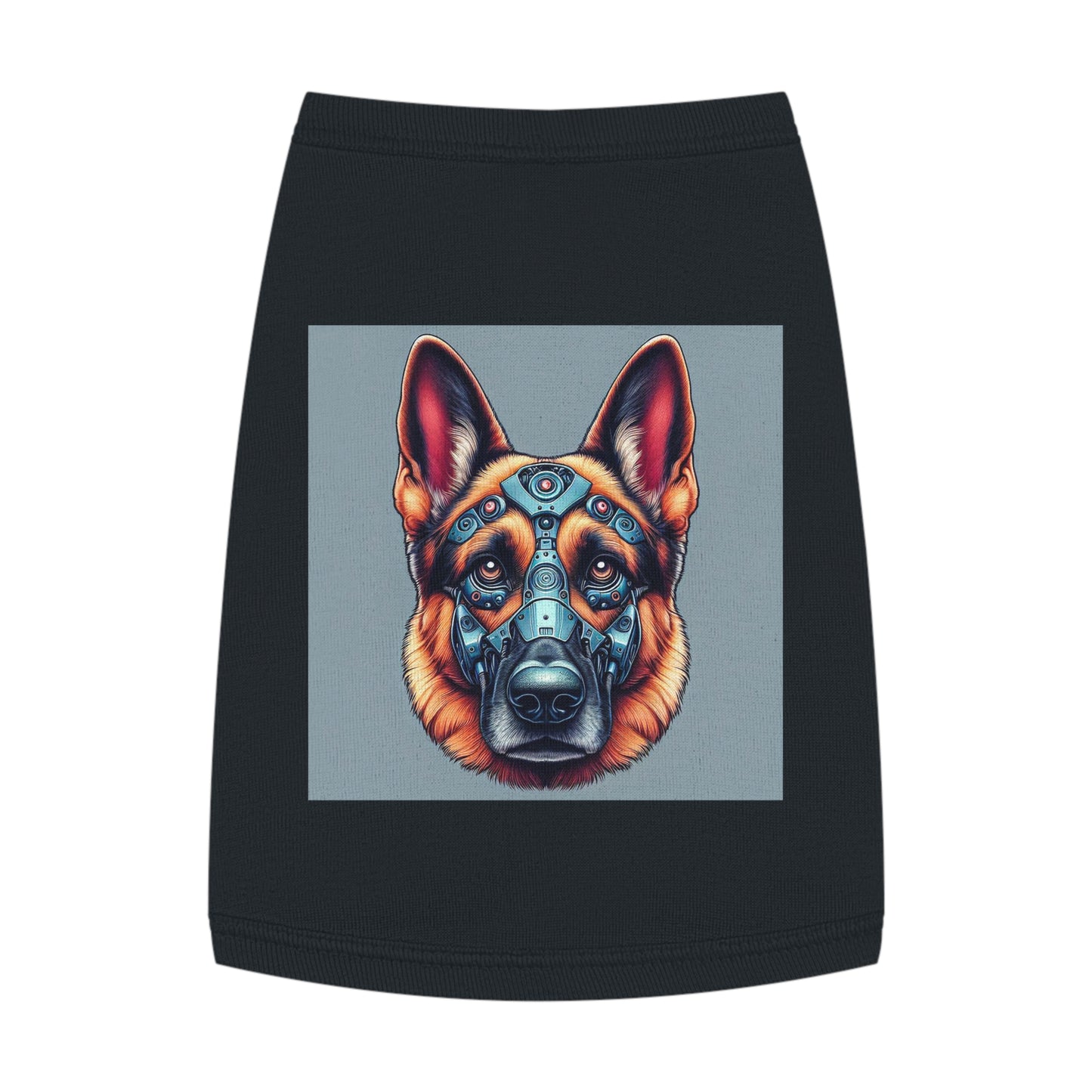 German Shepherd robot shirt Pets Printify M Black