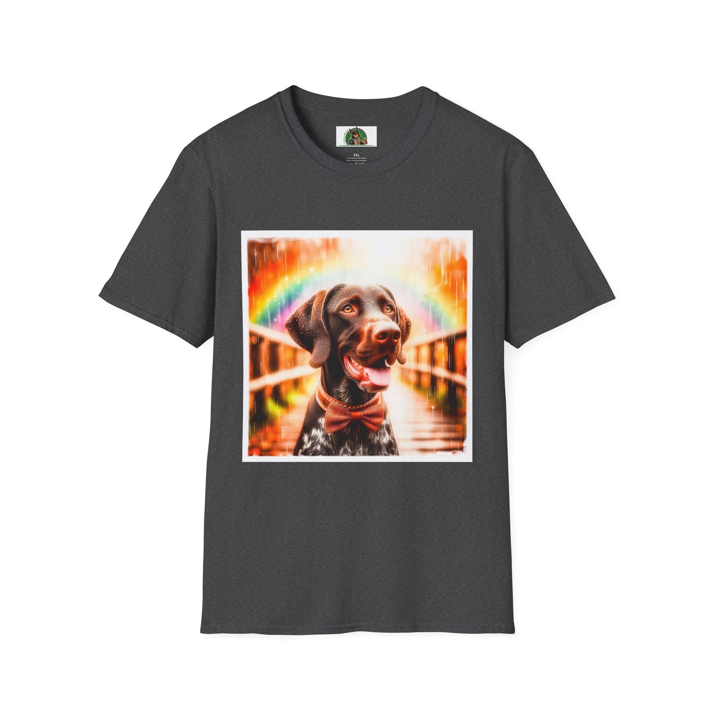 German Shorthaired Pointer rainy day t shirt T-Shirt Printify XS Dark Heather