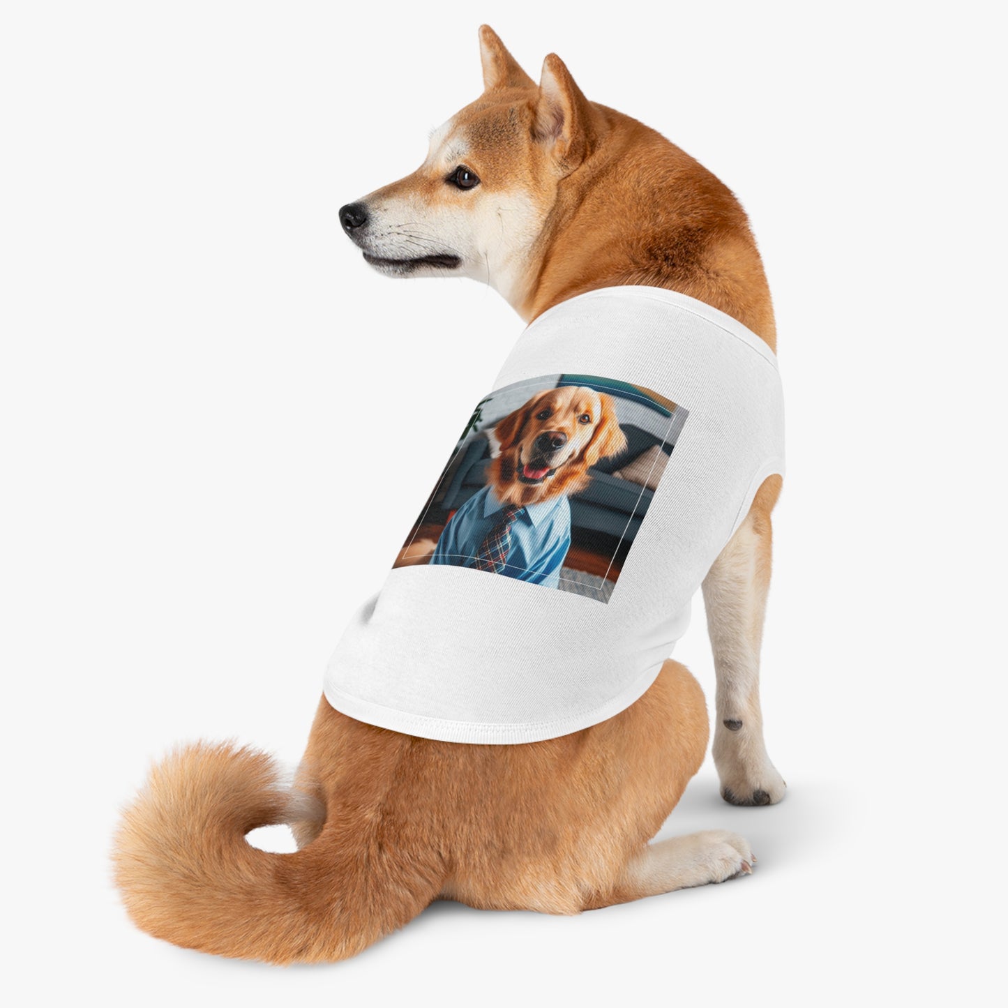 Golden Retriever suit and tie tsnk top