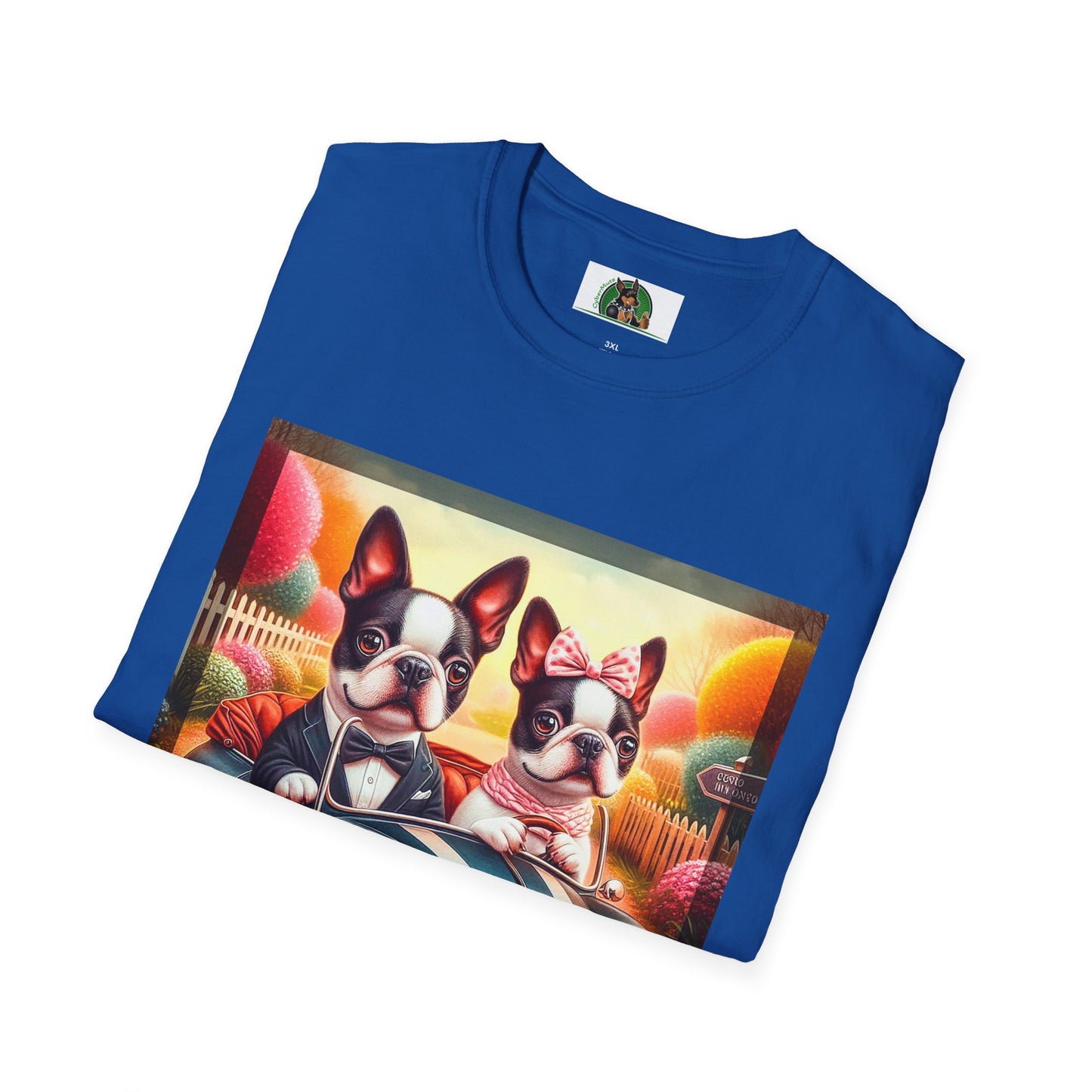 Wacky Boston Terrier Cute Dogs In Tiny Car Shirt T-Shirt Printify