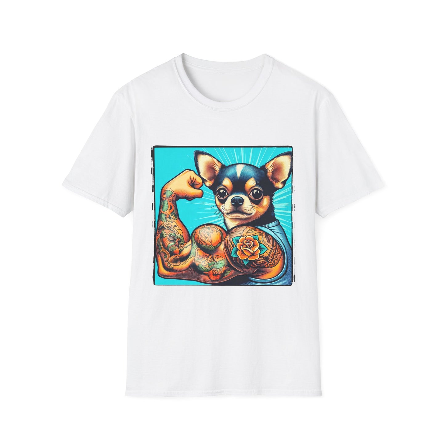 Chihuahua gym rat t shirt T-Shirt Printify XS White