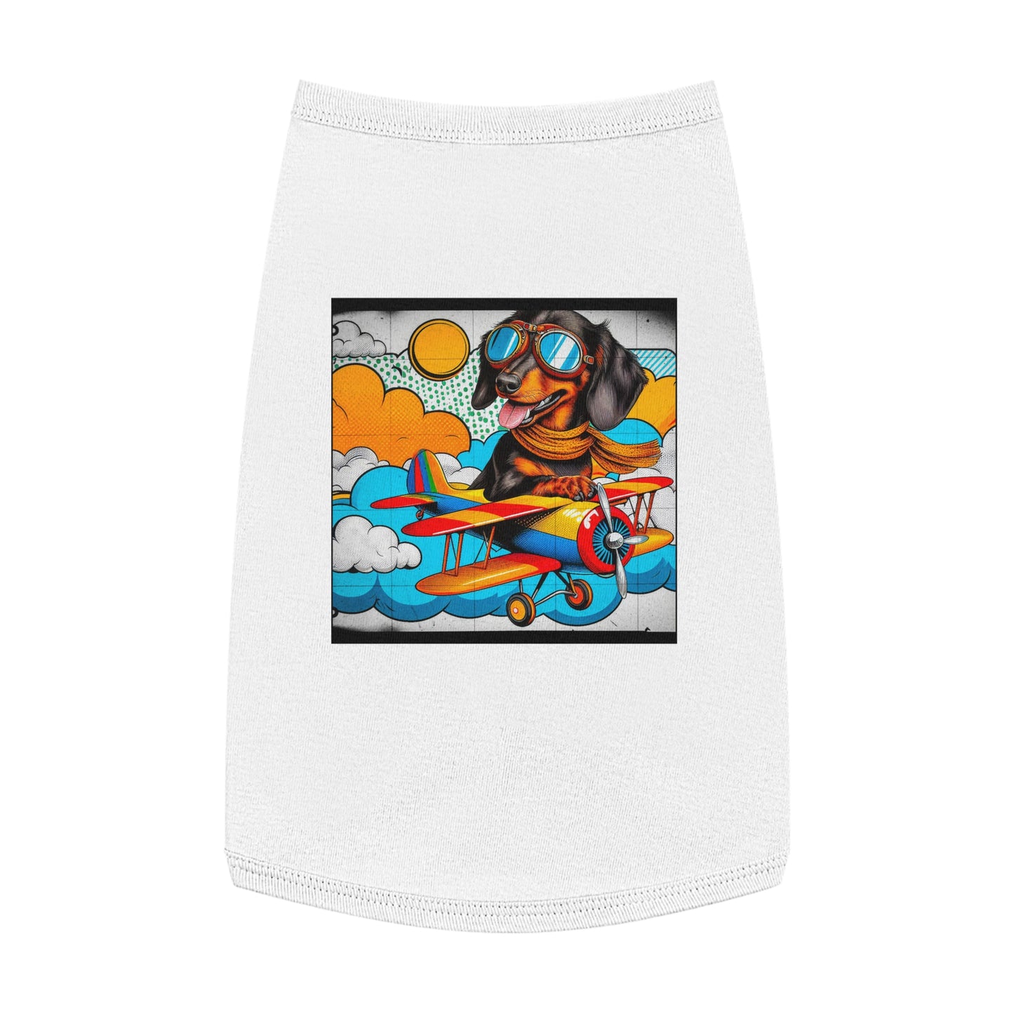 Wacky Pet Tank Top Dachshund Pets Printify L White